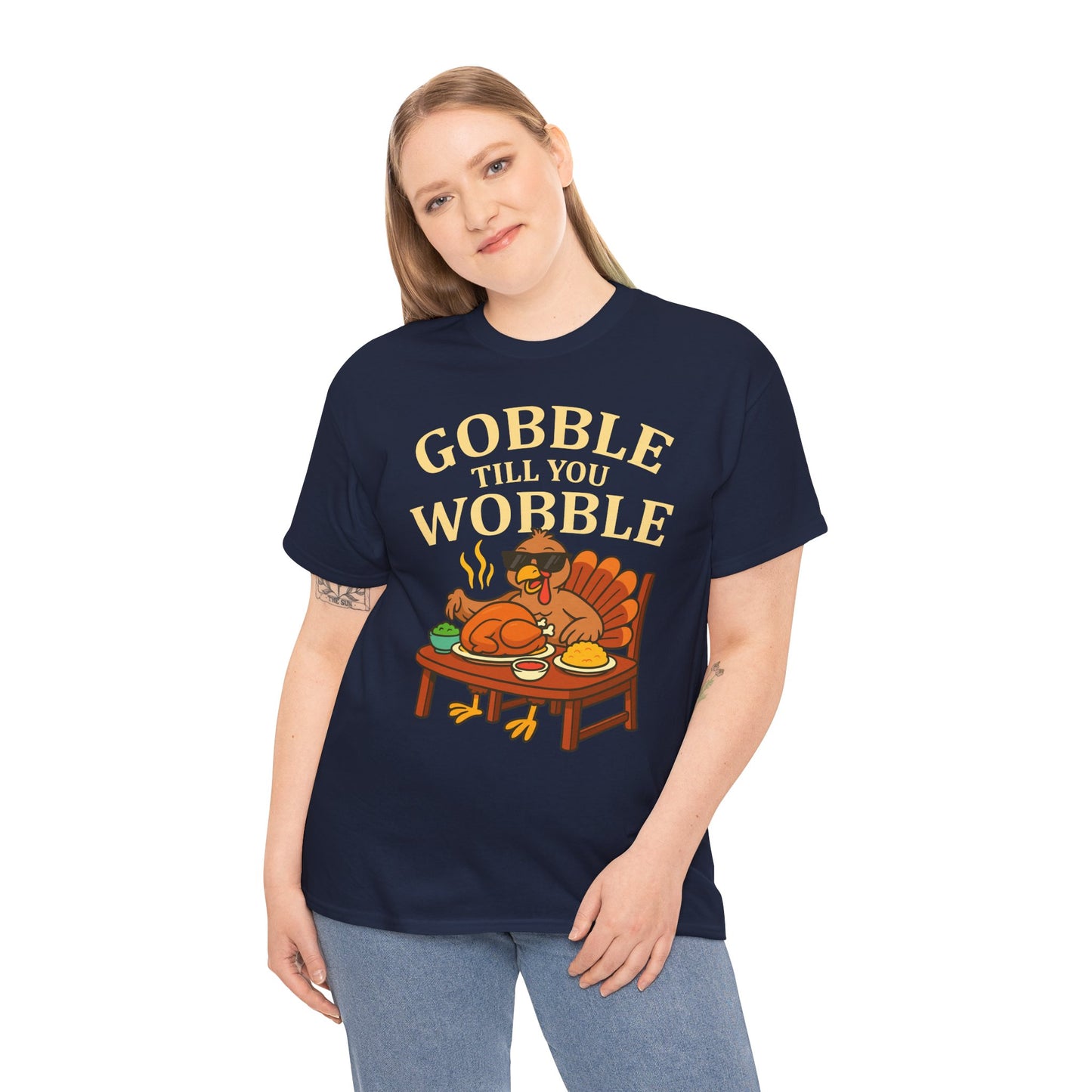 Funny Thanksgiving Tee - Gobble Till You Wobble, Fall Apparel, Thanksgiving Gift, Family Gathering Shirt, Autumn Humor T-Shirt