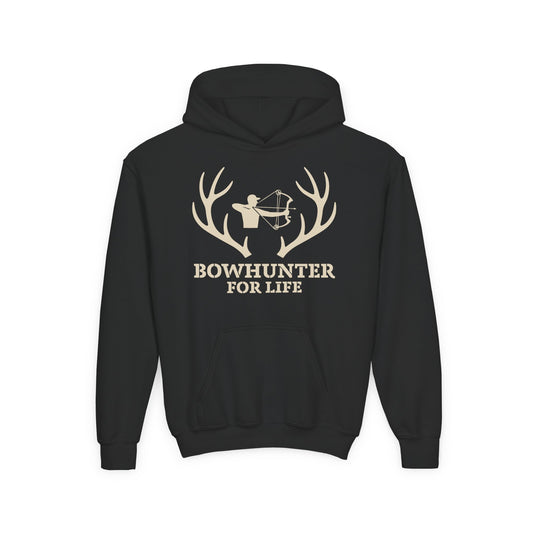Bowhunter For Life Youth Unisex Hoodie | Perfect for Young Archers, Great for Gift Giving, Outdoor Adventures, Hunting Trips