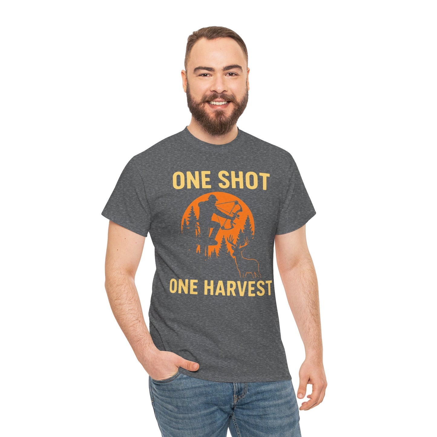 Hunting Tribute Tee, Outdoor Lifestyle Shirt, Gift for Hunters, Fall Harvest Apparel, One Shot One Harvest Design