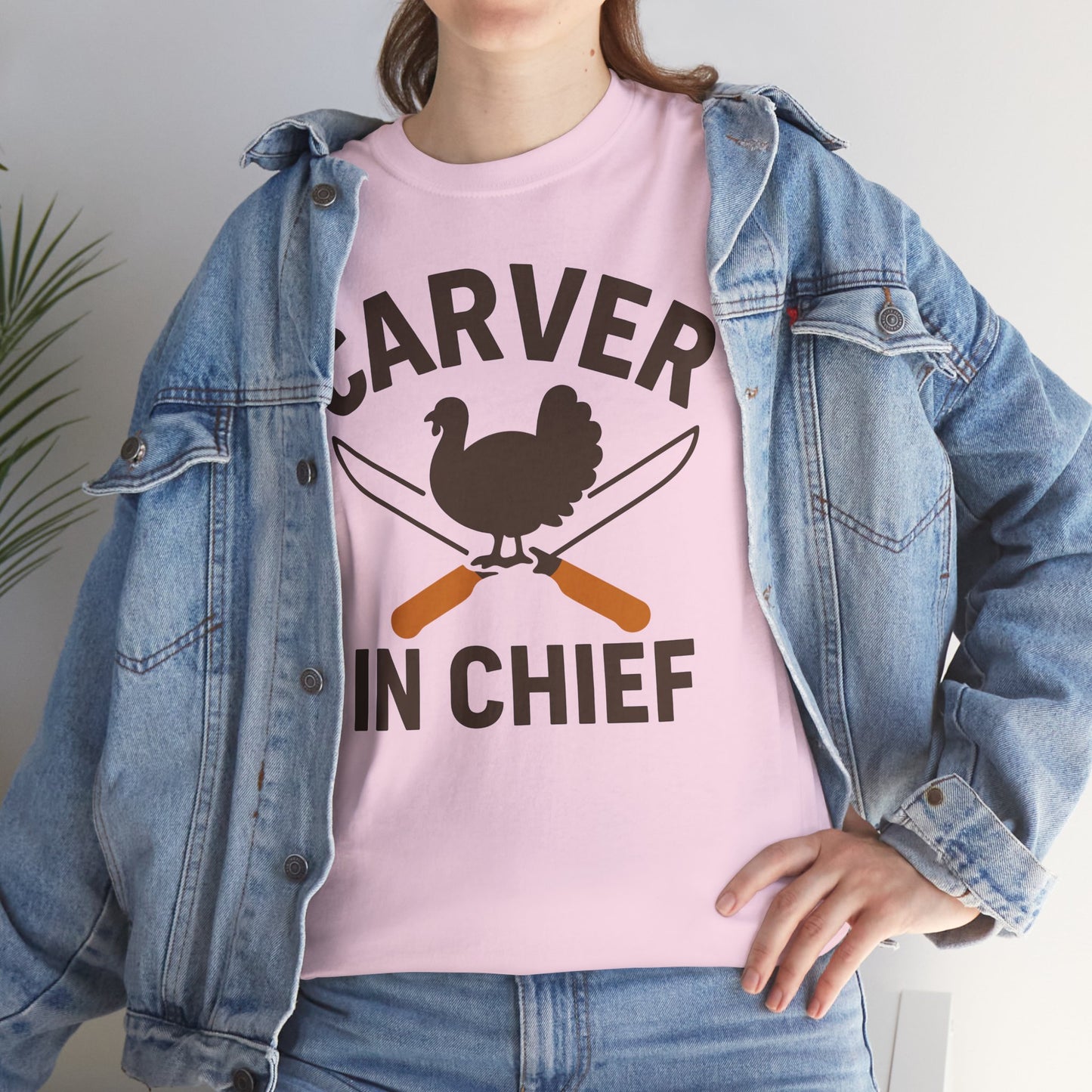 Funny Thanksgiving Tee, Carver in Chief T-Shirt, Unisex Holiday Shirt, Thanksgiving Gift, Family Gathering Apparel, Turkey Day Style