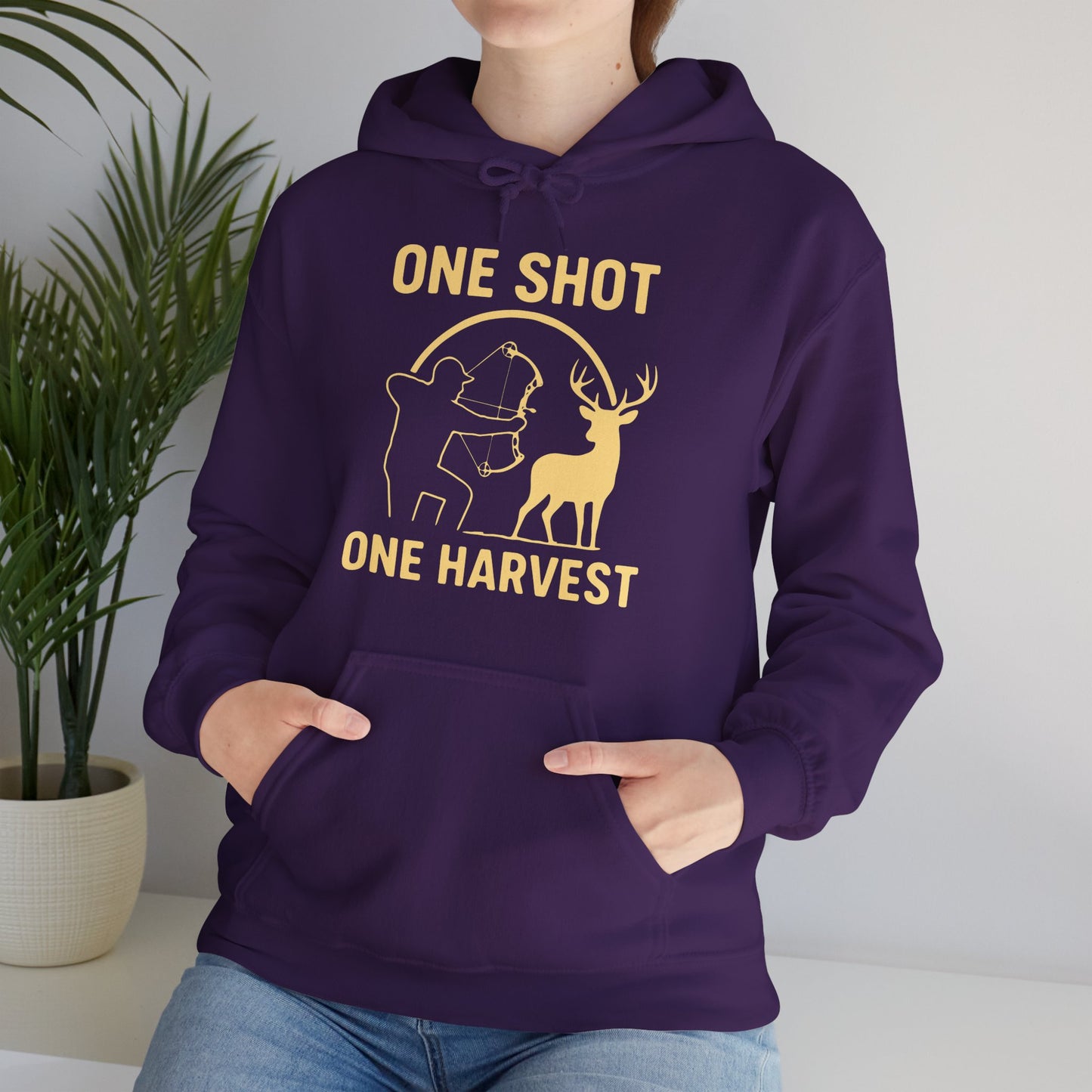 Hunting Hoodie - One Shot One Harvest, Unisex Hoodie for Outdoor Lovers, Gift for Hunters, Cozy Fall Apparel