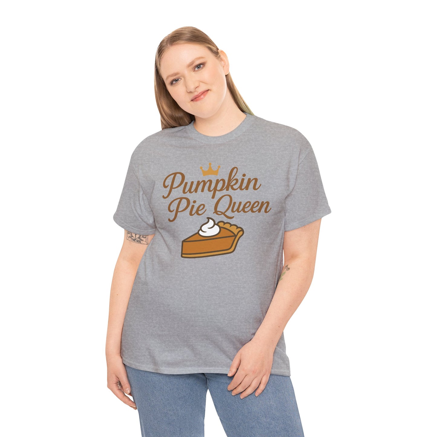 Pumpkin Pie Queen Tee, Funny T-Shirt, Thanksgiving Gift, Fall Apparel, Sweet Treat Lover Shirt, Unisex Cotton Tee