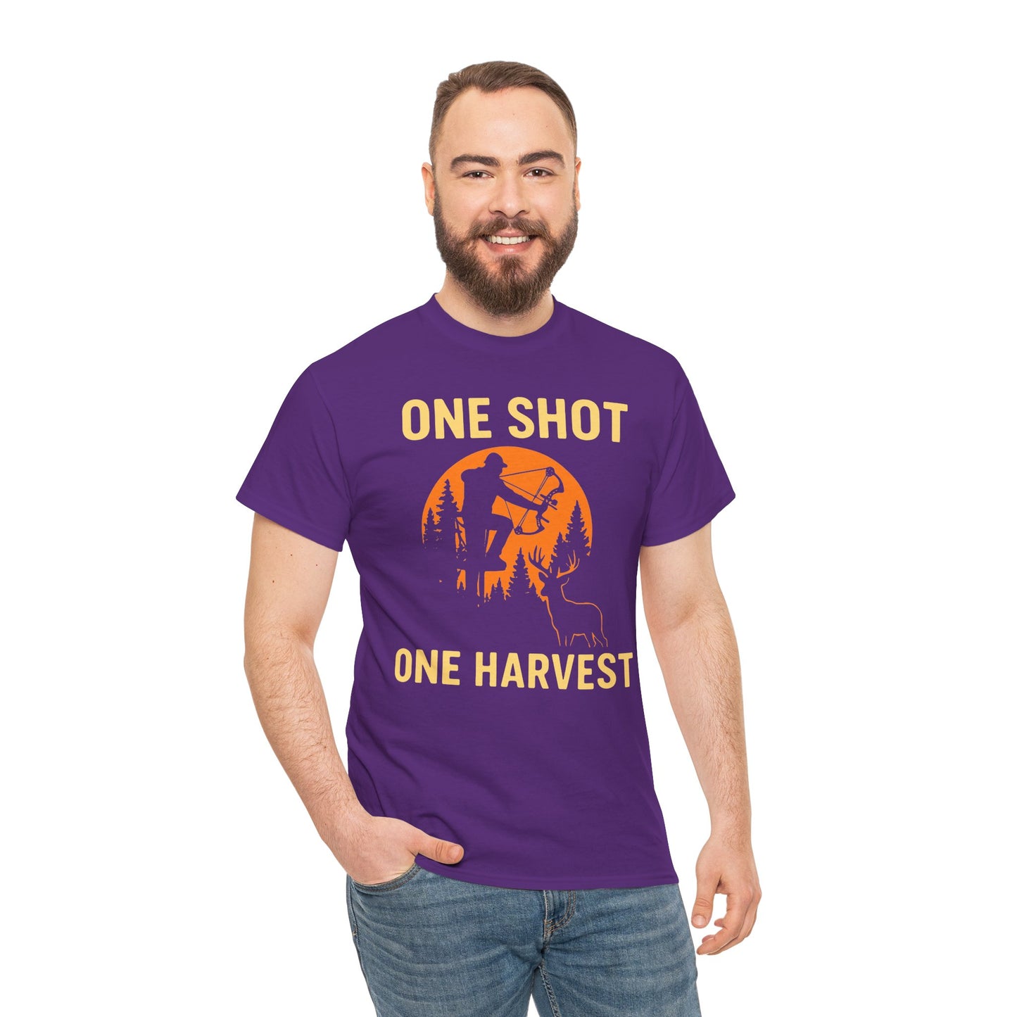 Hunting Tribute Tee, Outdoor Lifestyle Shirt, Gift for Hunters, Fall Harvest Apparel, One Shot One Harvest Design