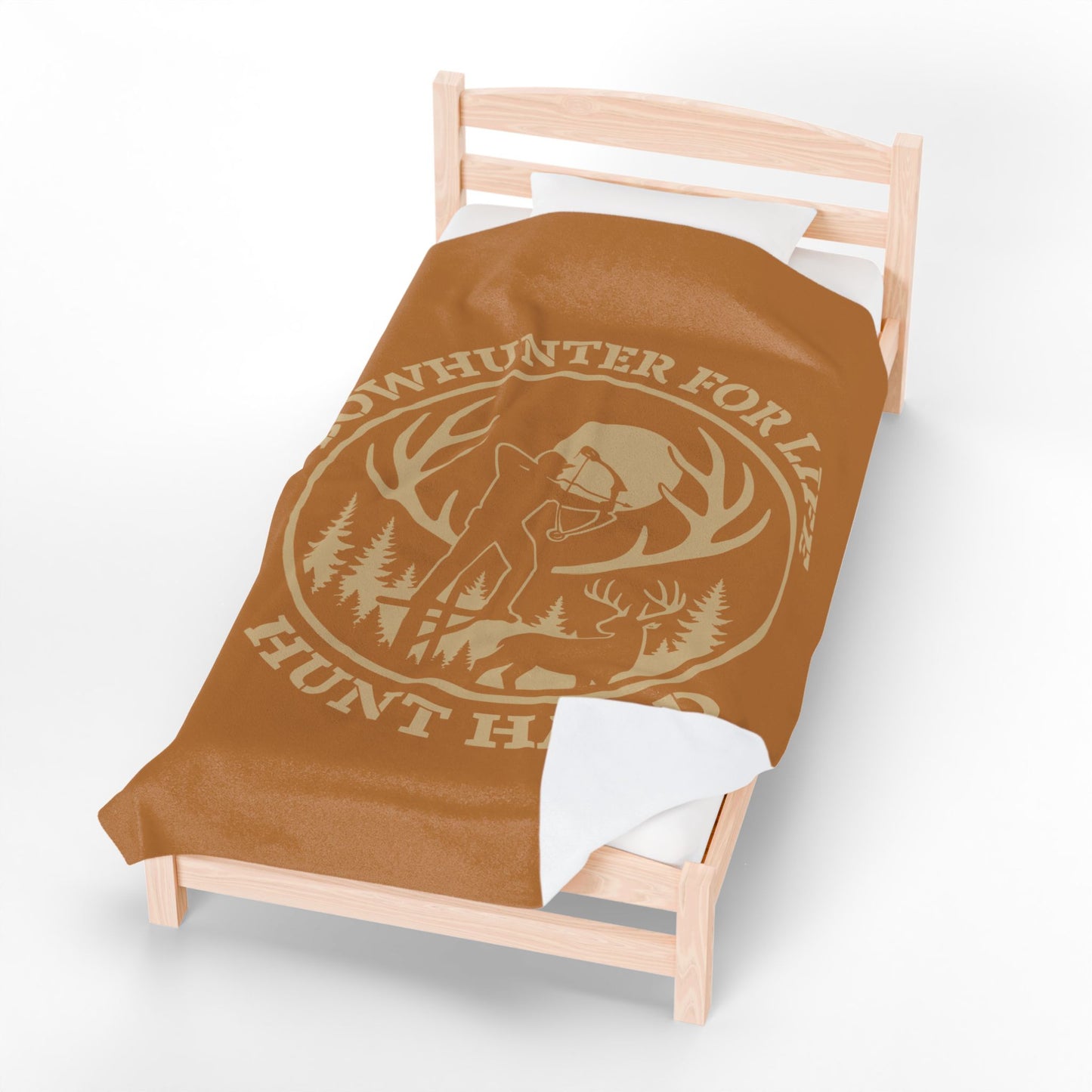 Bowhunter for Life Velveteen Plush Blanket, Cozy Gift for Hunters, Hunting Decor, Outdoor Lover's Blanket, Camping and Cabin Essentials