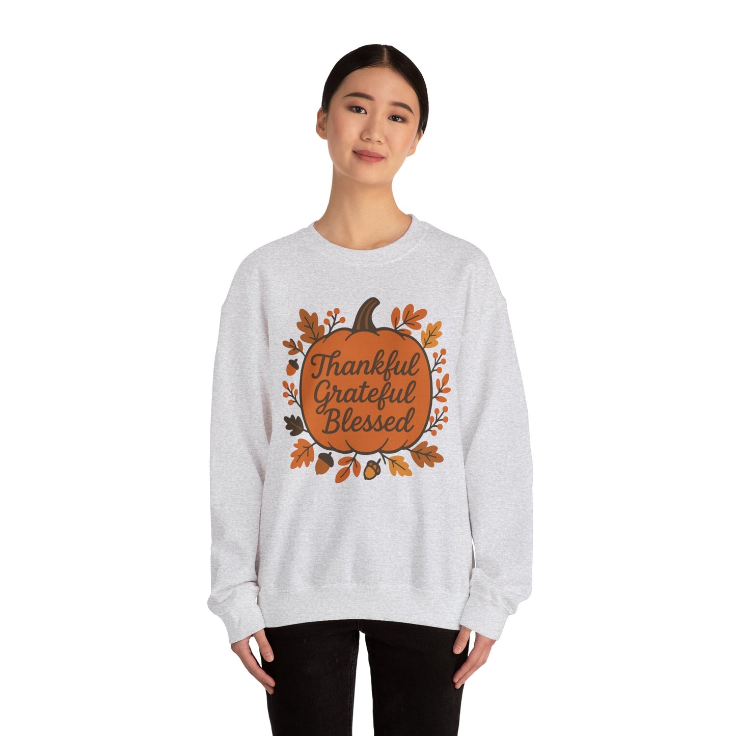 Thankful Grateful Blessed Sweatshirt | Cozy Fall Crewneck, Autumn Style, Thanksgiving Gift, Unisex Casual Wear