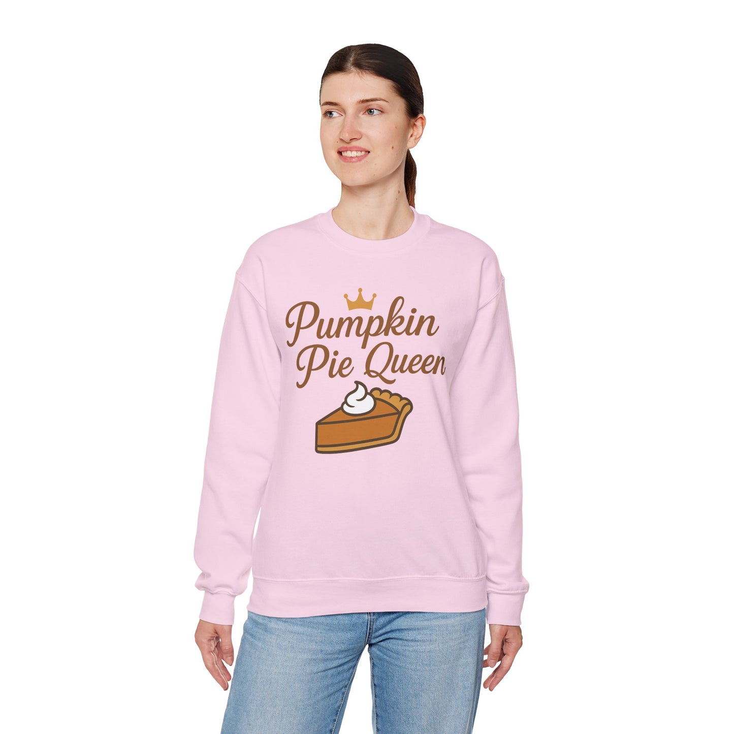 Pumpkin Pie Queen Crewneck Sweatshirt, Cozy Fall Sweatshirt, Thanksgiving Apparel, Funny Sweatshirt for Women, Gift for Baking Lovers