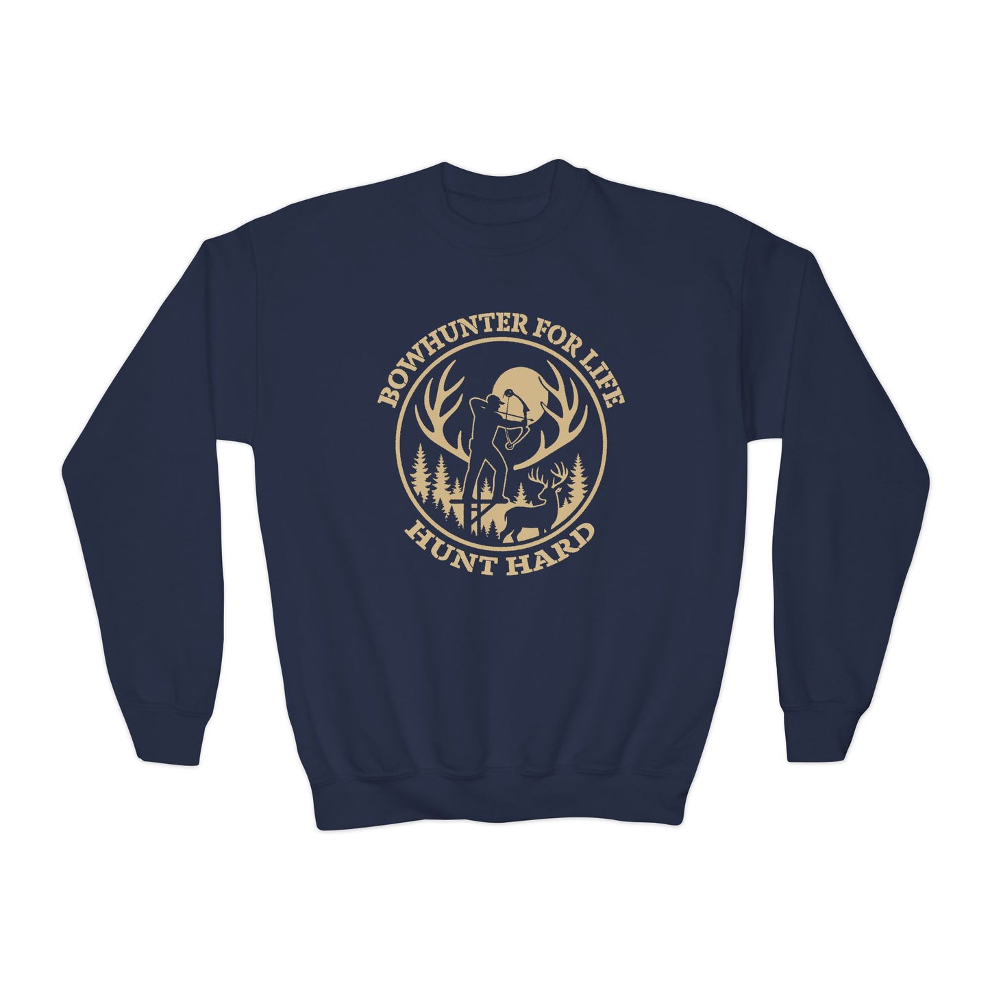 Bowhunter for Life Youth Crewneck Sweatshirt, Cozy Sweatshirt for Young Hunters, Perfect Gift for Kids, Outdoor Adventure Apparel