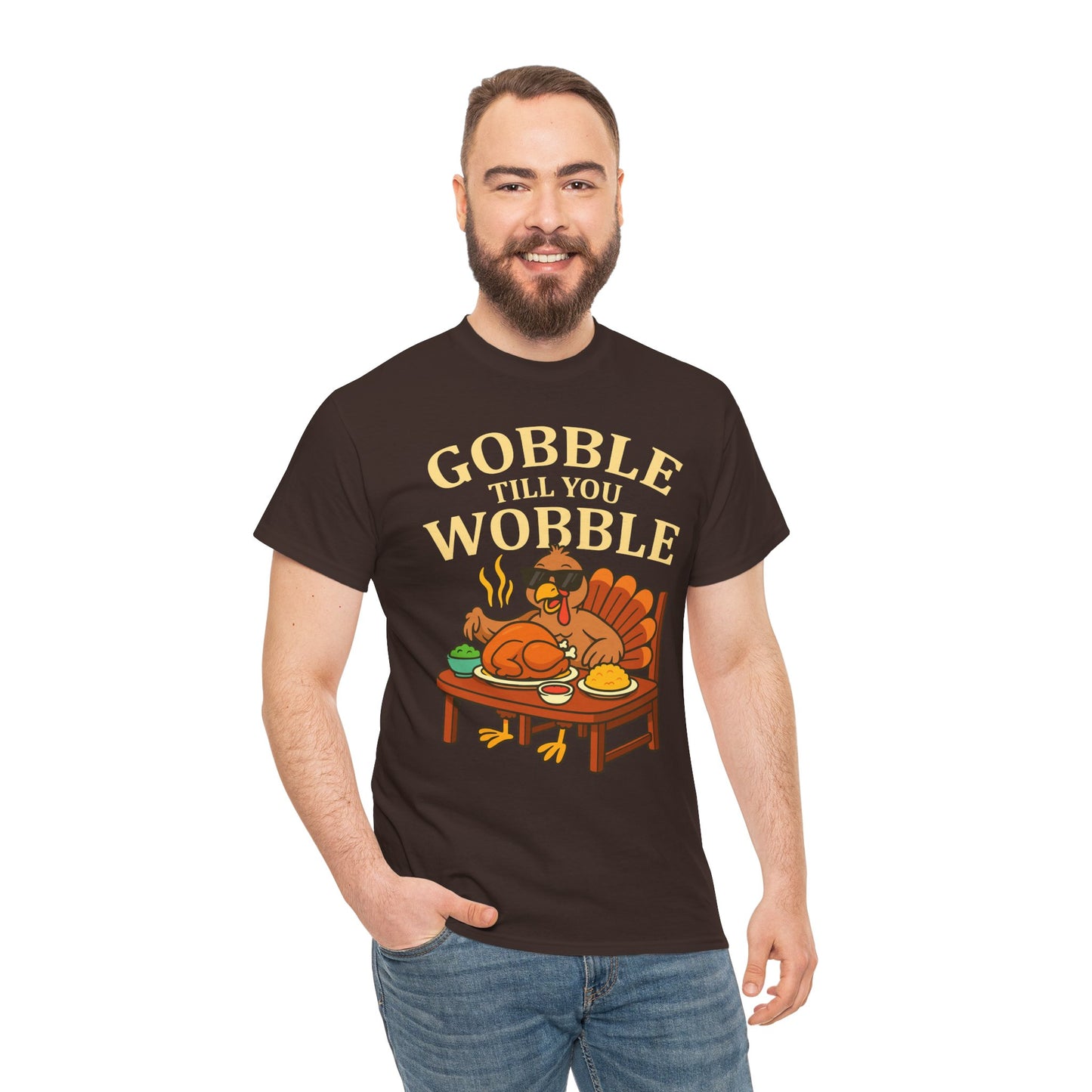 Funny Thanksgiving Tee - Gobble Till You Wobble, Fall Apparel, Thanksgiving Gift, Family Gathering Shirt, Autumn Humor T-Shirt
