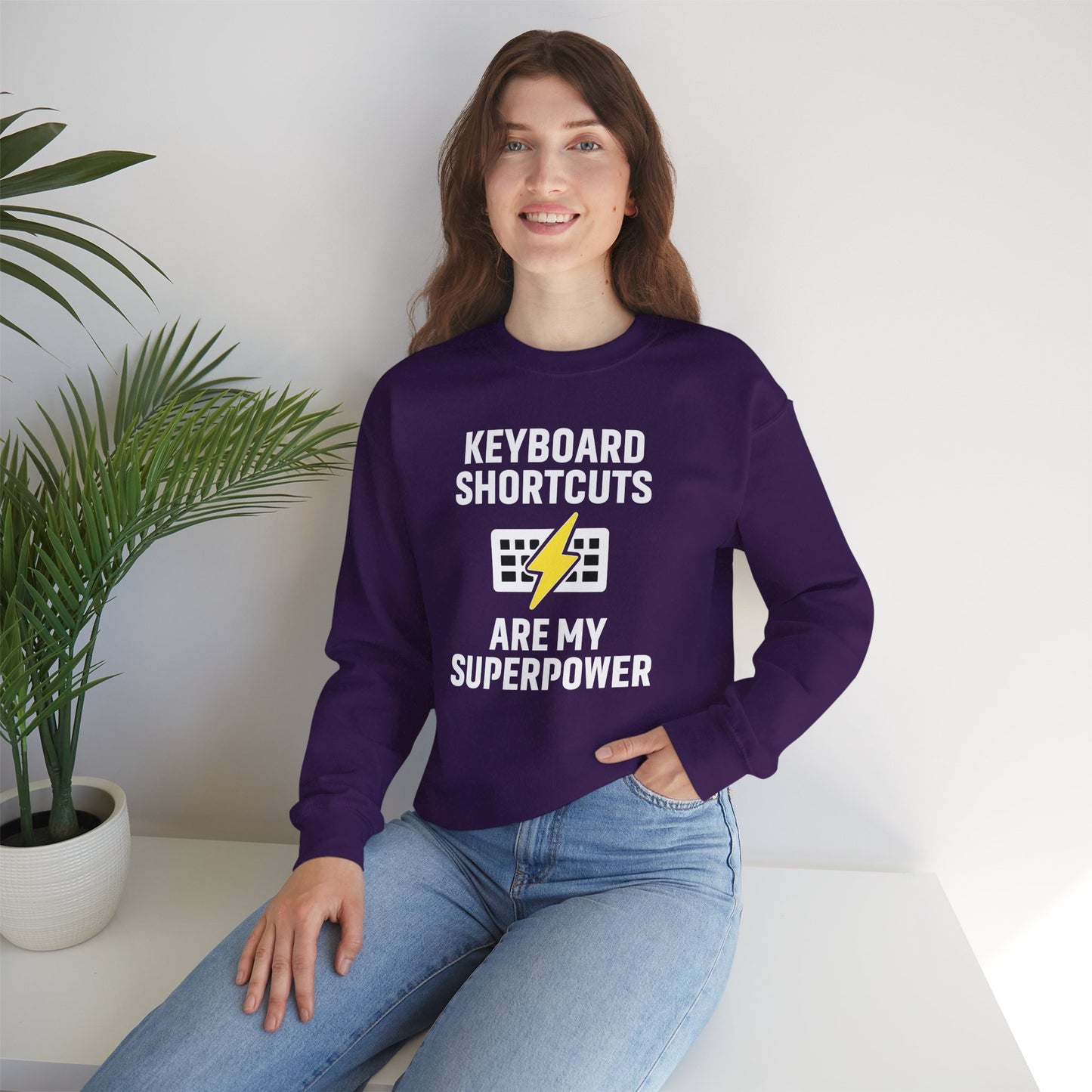 Keyboard Shortcuts Are My Superpower Sweatshirt | Unisex Crewneck for Tech Lovers, Perfect Office Gift, Funny Sweatshirt