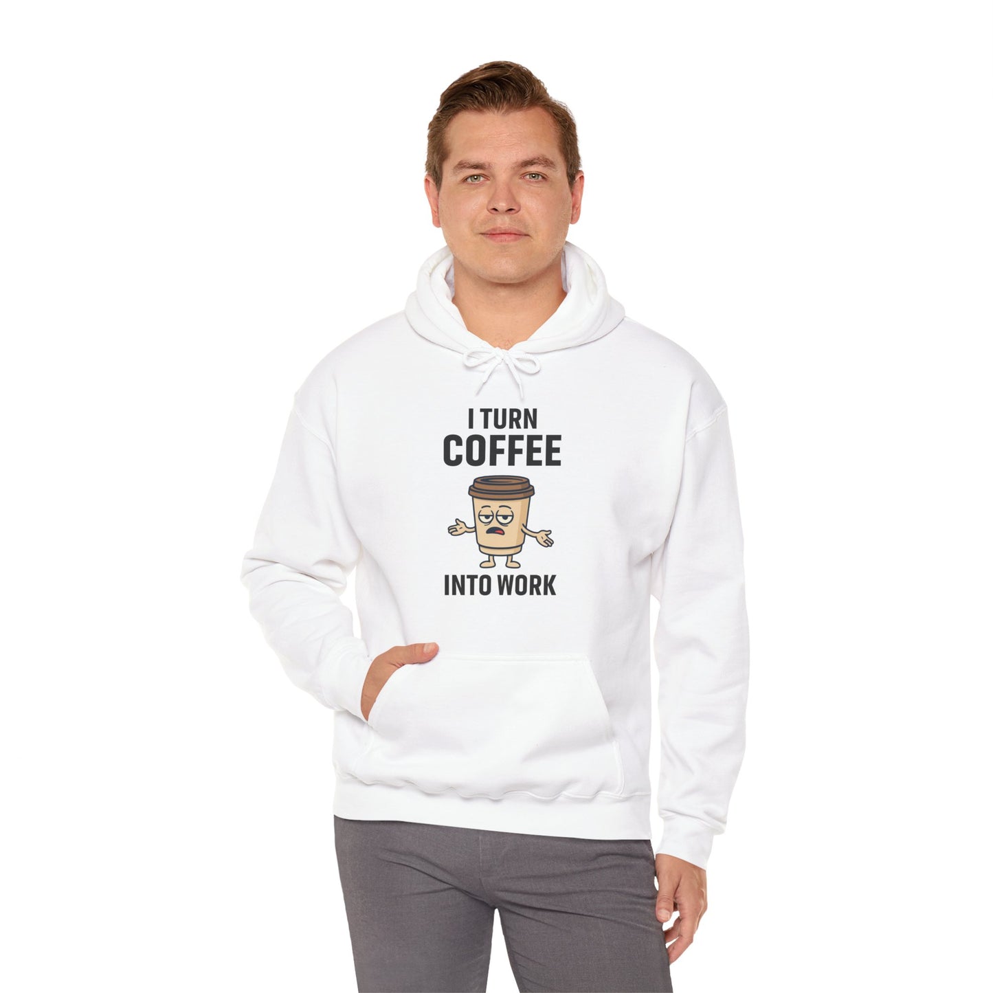 Coffee Humor Hoodie for Work, Funny Sweatshirt, Gift for Coffee Lovers, Casual Wear, Unisex Clothing