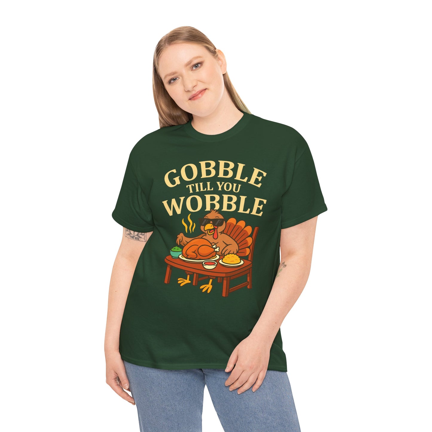Funny Thanksgiving Tee - Gobble Till You Wobble, Fall Apparel, Thanksgiving Gift, Family Gathering Shirt, Autumn Humor T-Shirt