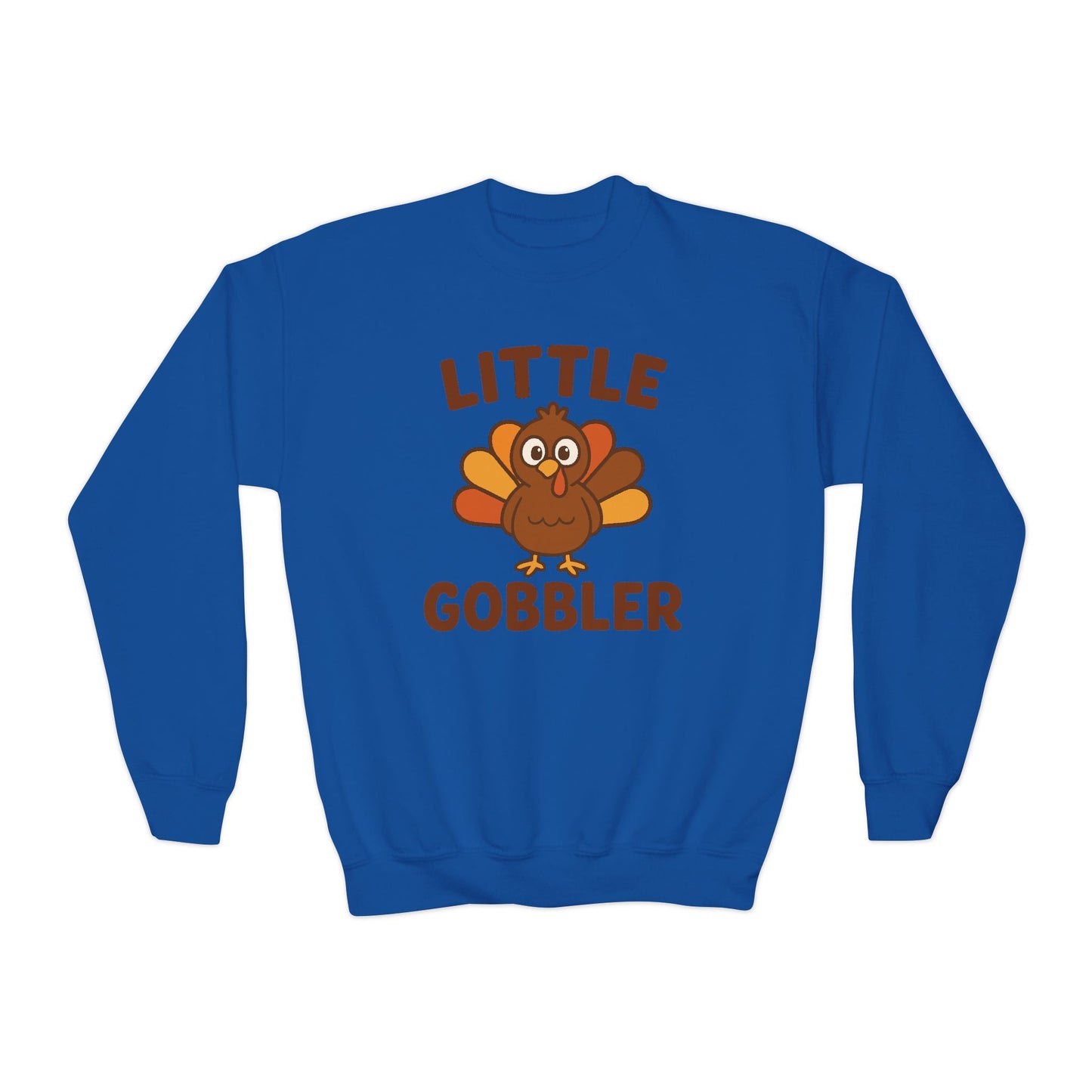 Youth Little Gobbler Crewneck Sweatshirt for Thanksgiving, Cute Holiday Gift for Kids, Thanksgiving Sweater, Kids Fall Fashion