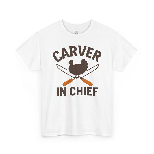 Funny Thanksgiving Tee, Carver in Chief T-Shirt, Unisex Holiday Shirt, Thanksgiving Gift, Family Gathering Apparel, Turkey Day Style