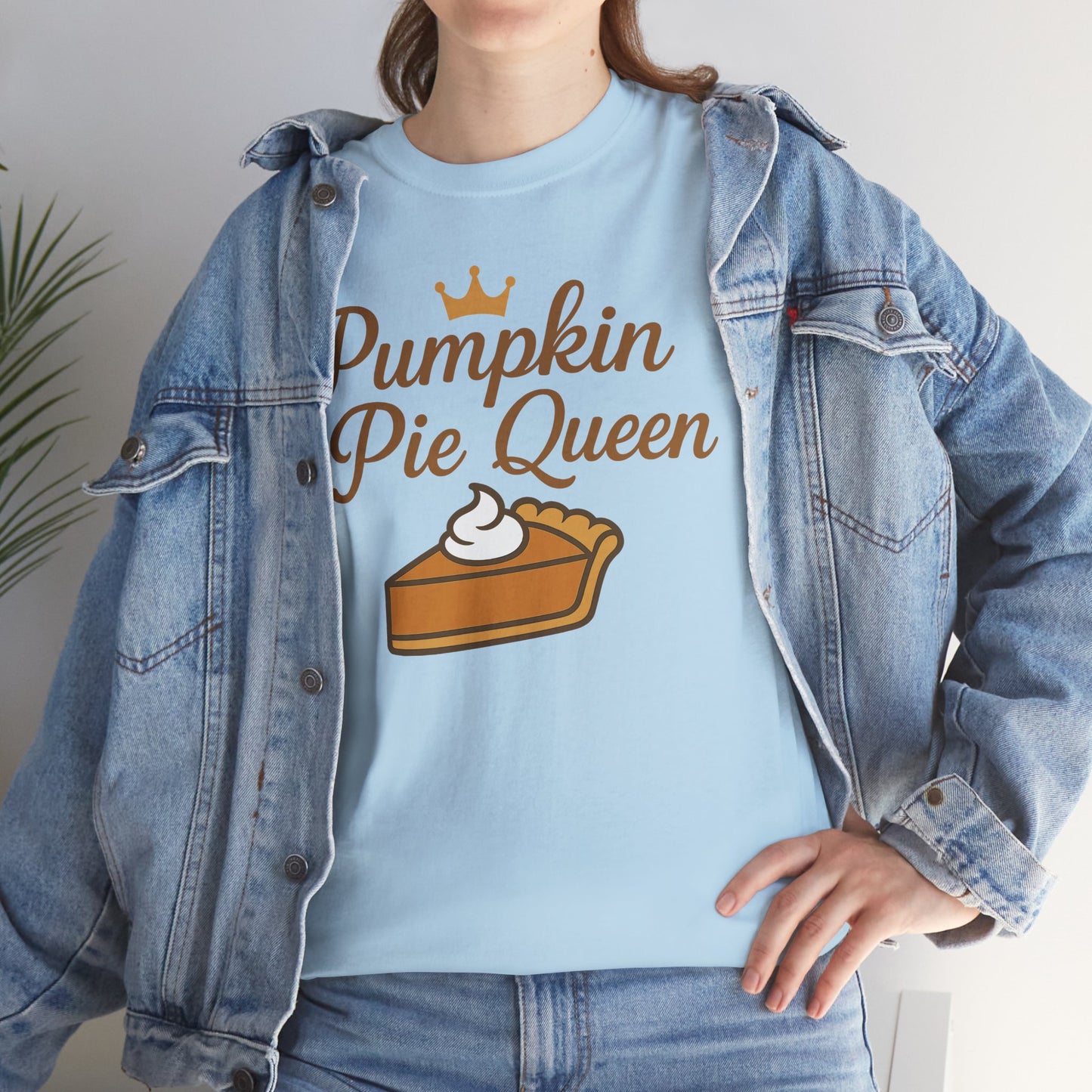 Pumpkin Pie Queen Tee, Funny T-Shirt, Thanksgiving Gift, Fall Apparel, Sweet Treat Lover Shirt, Unisex Cotton Tee