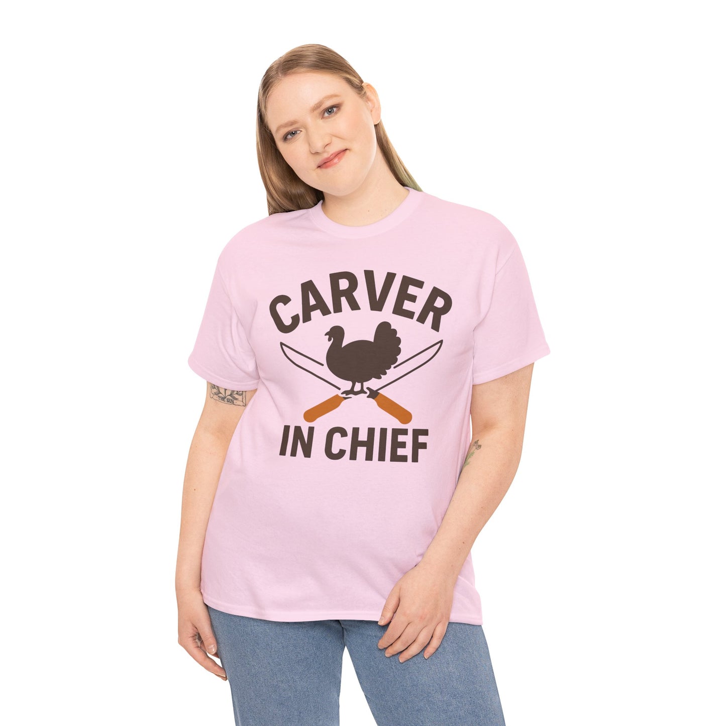Funny Thanksgiving Tee, Carver in Chief T-Shirt, Unisex Holiday Shirt, Thanksgiving Gift, Family Gathering Apparel, Turkey Day Style