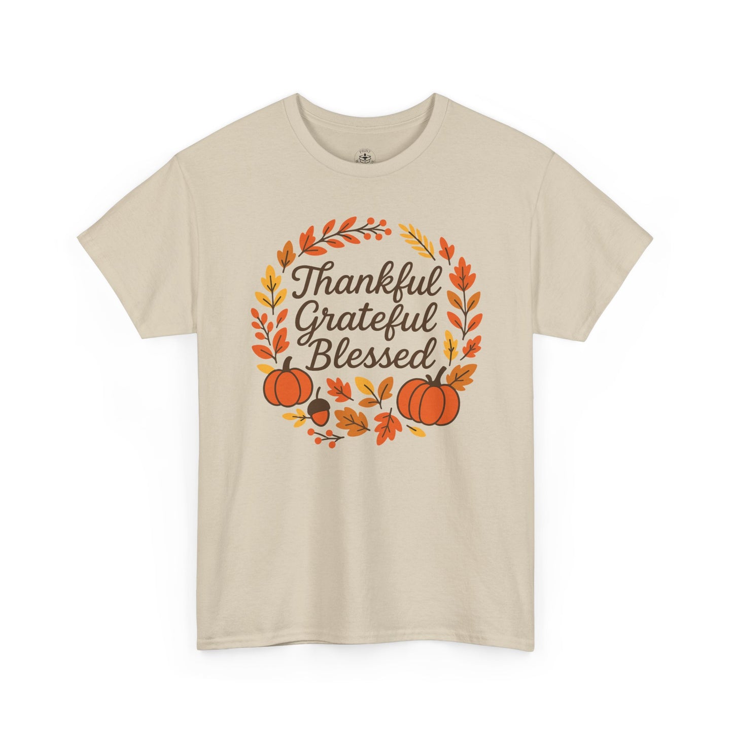 Thankful Grateful Blessed Tee, Fall T-Shirt, Thanksgiving Gift, Autumn Apparel, Unisex Graphic Tee