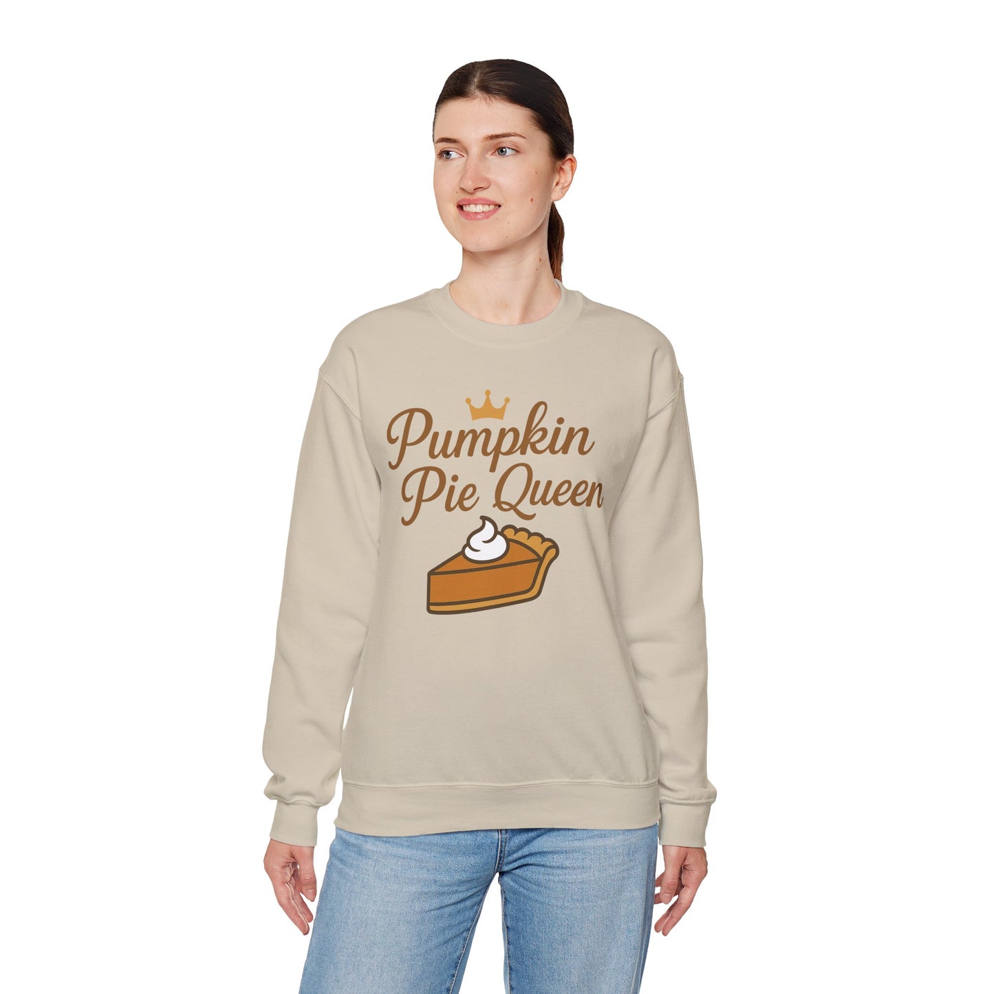 Pumpkin Pie Queen Crewneck Sweatshirt, Cozy Fall Sweatshirt, Thanksgiving Apparel, Funny Sweatshirt for Women, Gift for Baking Lovers