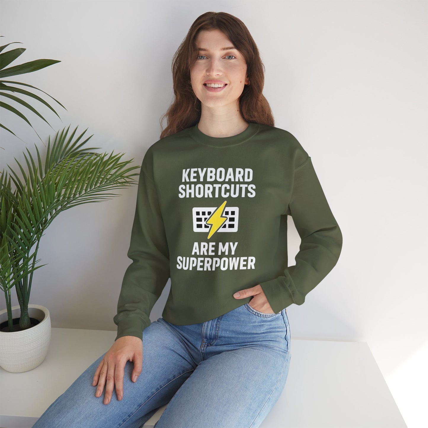 Keyboard Shortcuts Are My Superpower Sweatshirt | Unisex Crewneck for Tech Lovers, Perfect Office Gift, Funny Sweatshirt