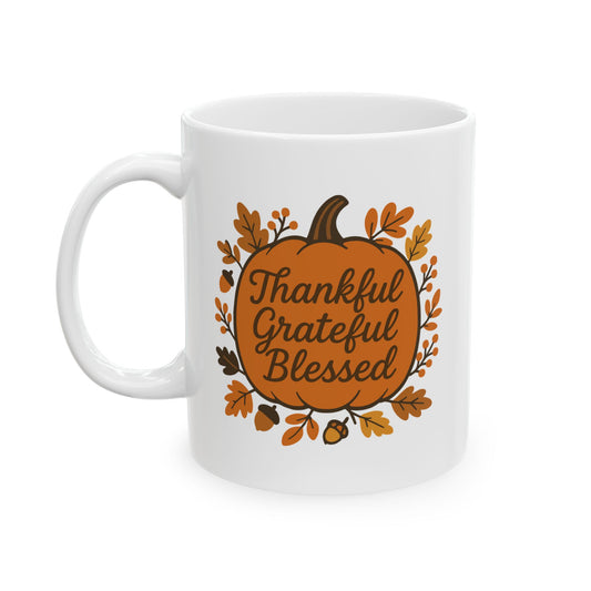 Autumn Leaves Ceramic Coffee Mug, Cozy Gift, Fall Decor, Seasonal Drinkware, Thanksgiving, Harvest Time