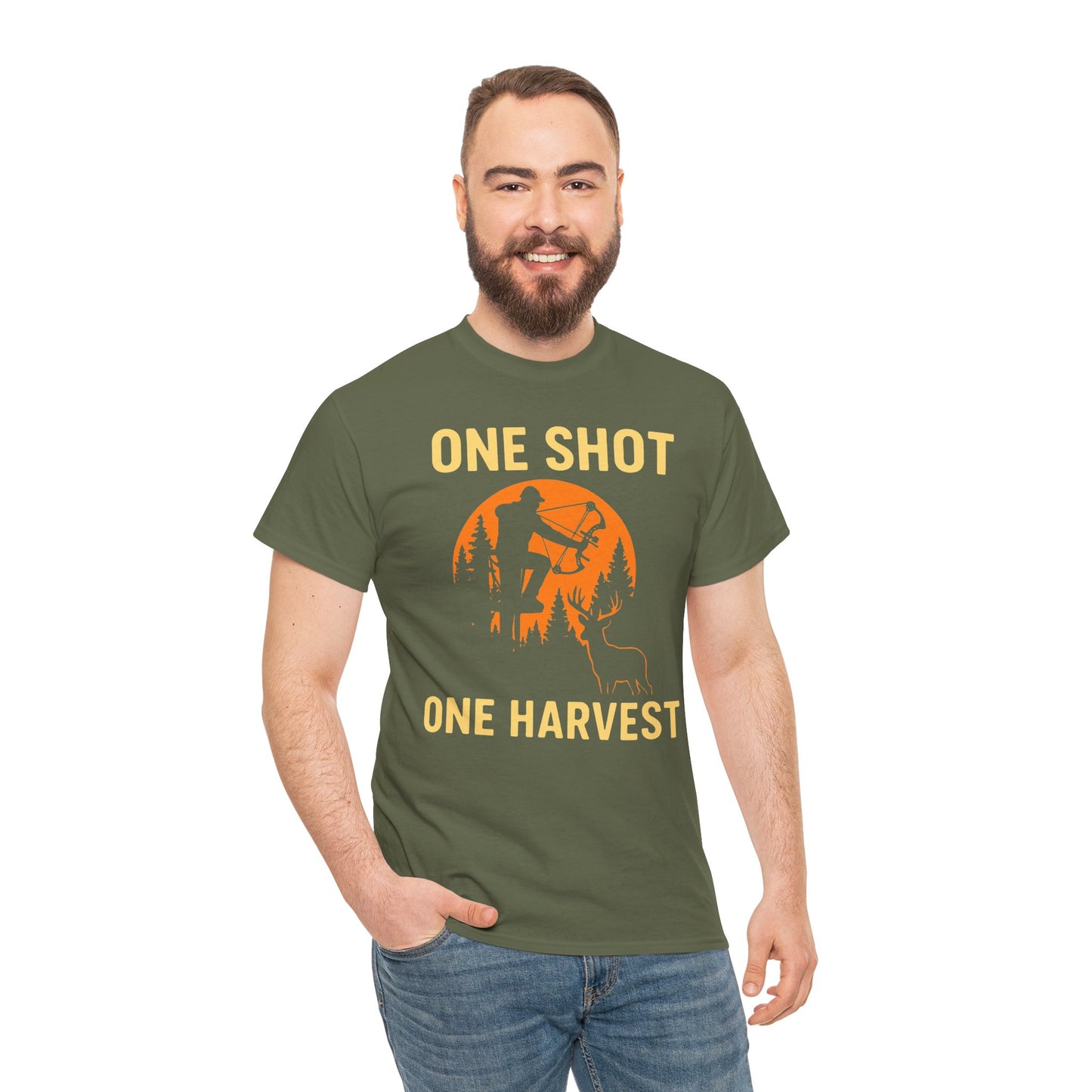 Hunting Tribute Tee, Outdoor Lifestyle Shirt, Gift for Hunters, Fall Harvest Apparel, One Shot One Harvest Design