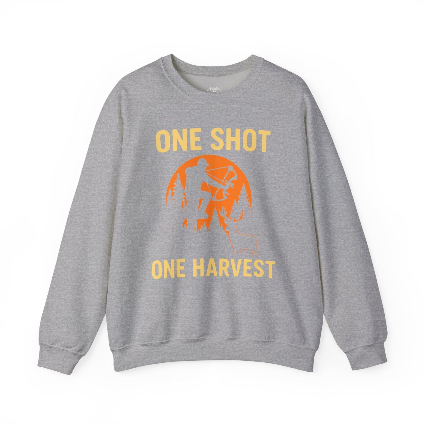 Hunting Crewneck Sweatshirt, One Shot One Harvest Sweatshirt, Gift for Hunters, Outdoor Apparel, Fall Outfit, Harvest Season Sweatshirt