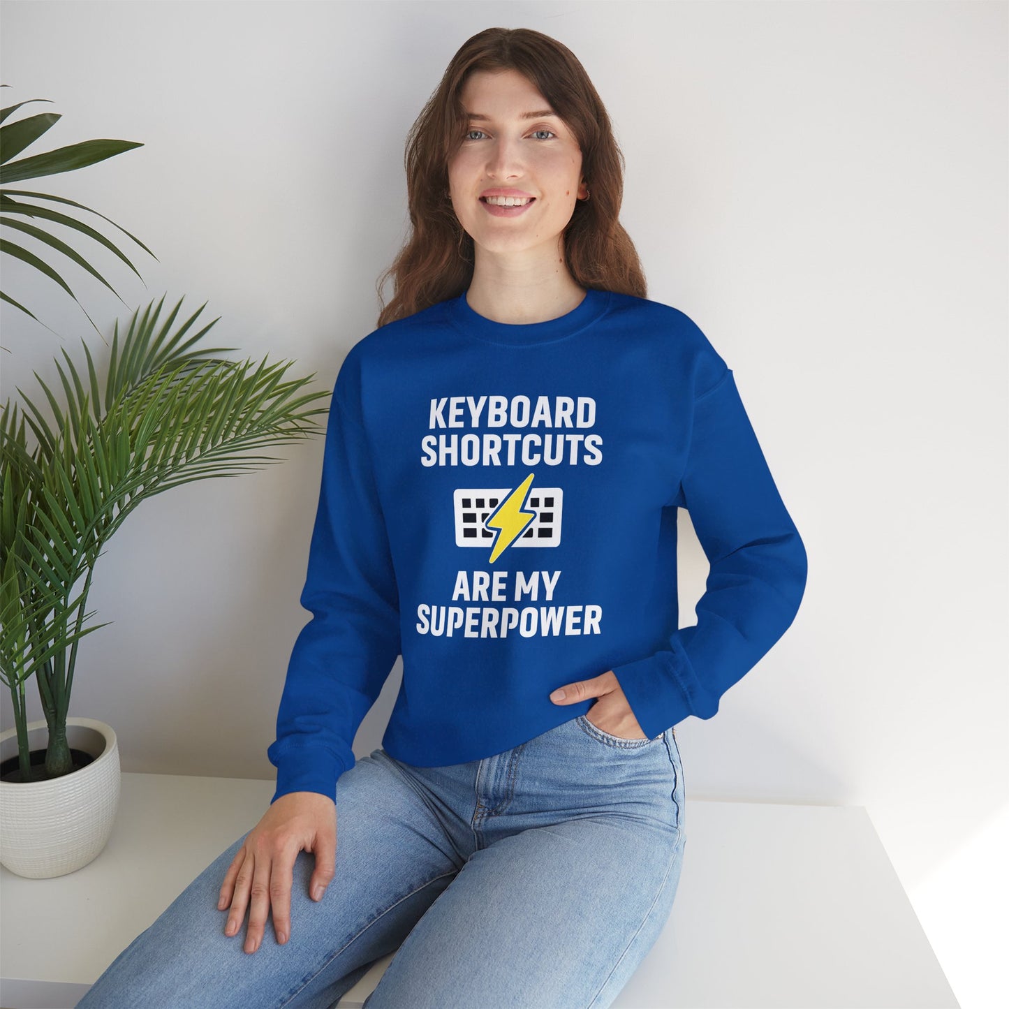 Keyboard Shortcuts Are My Superpower Sweatshirt | Unisex Crewneck for Tech Lovers, Perfect Office Gift, Funny Sweatshirt