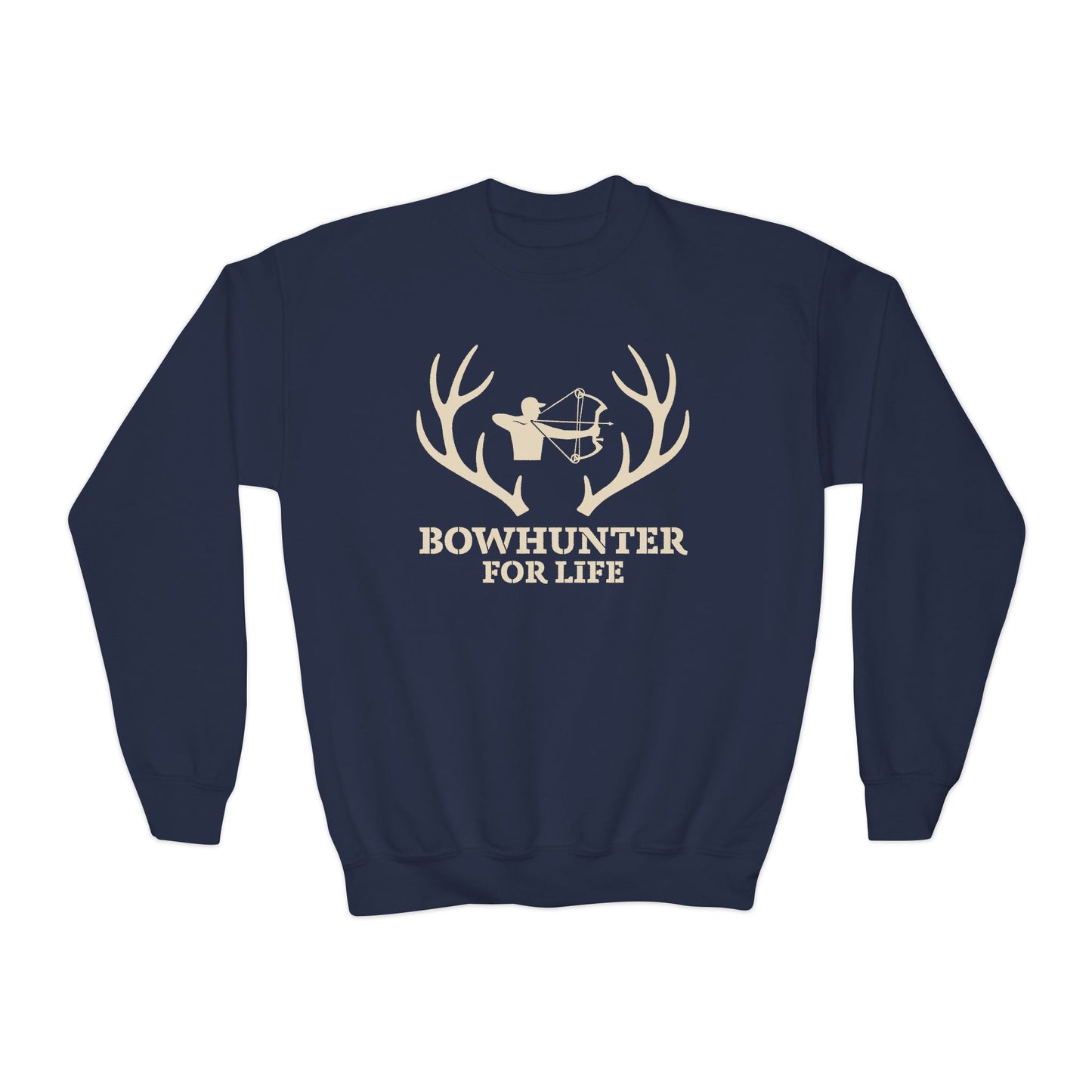 Bowhunter for Life Youth Crewneck Sweatshirt, Hunting Gift, Kids Sweatshirt, Outdoor Apparel, Archery Design, Youth Hoodie
