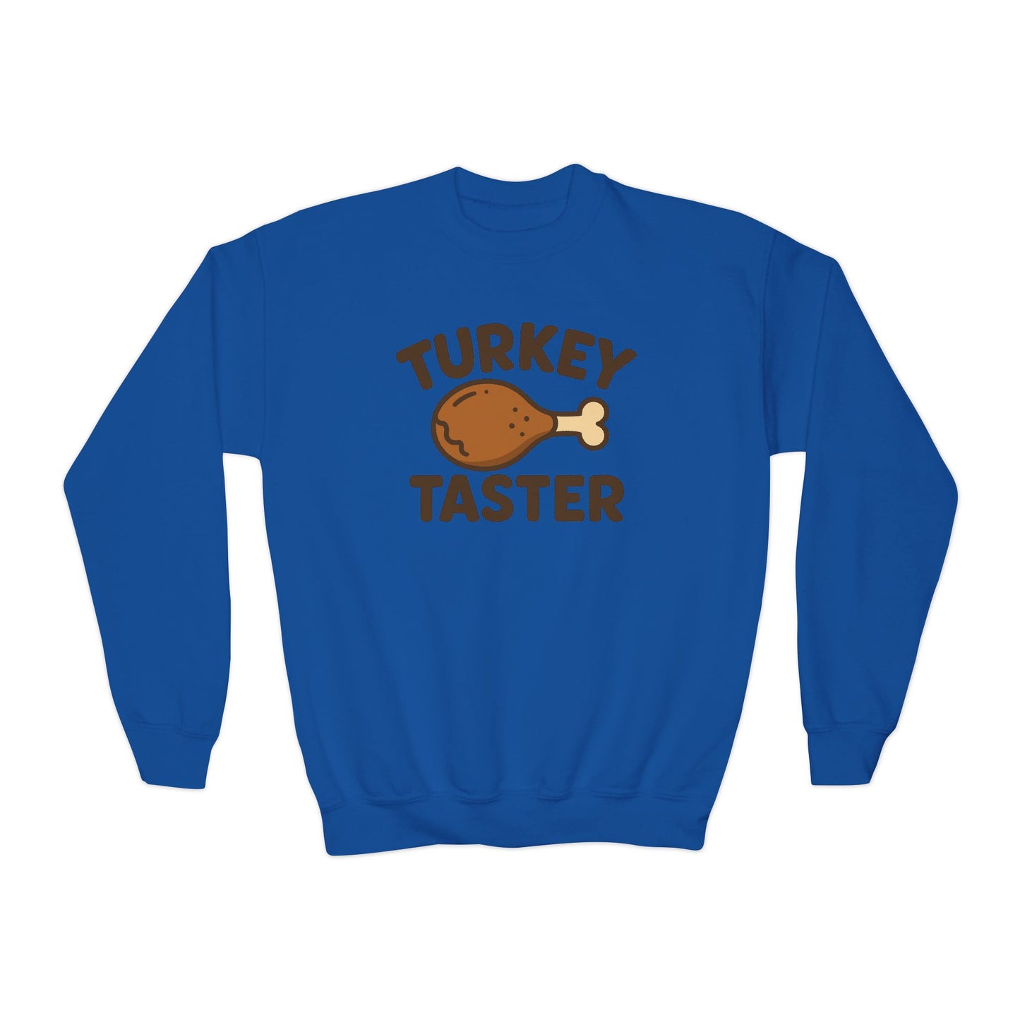 Turkey Taster Youth Crewneck Sweatshirt, Thanksgiving Gift, Kids Sweatshirt, Fall Apparel, Family Dinner Outfit, Turkey Lover Shirt