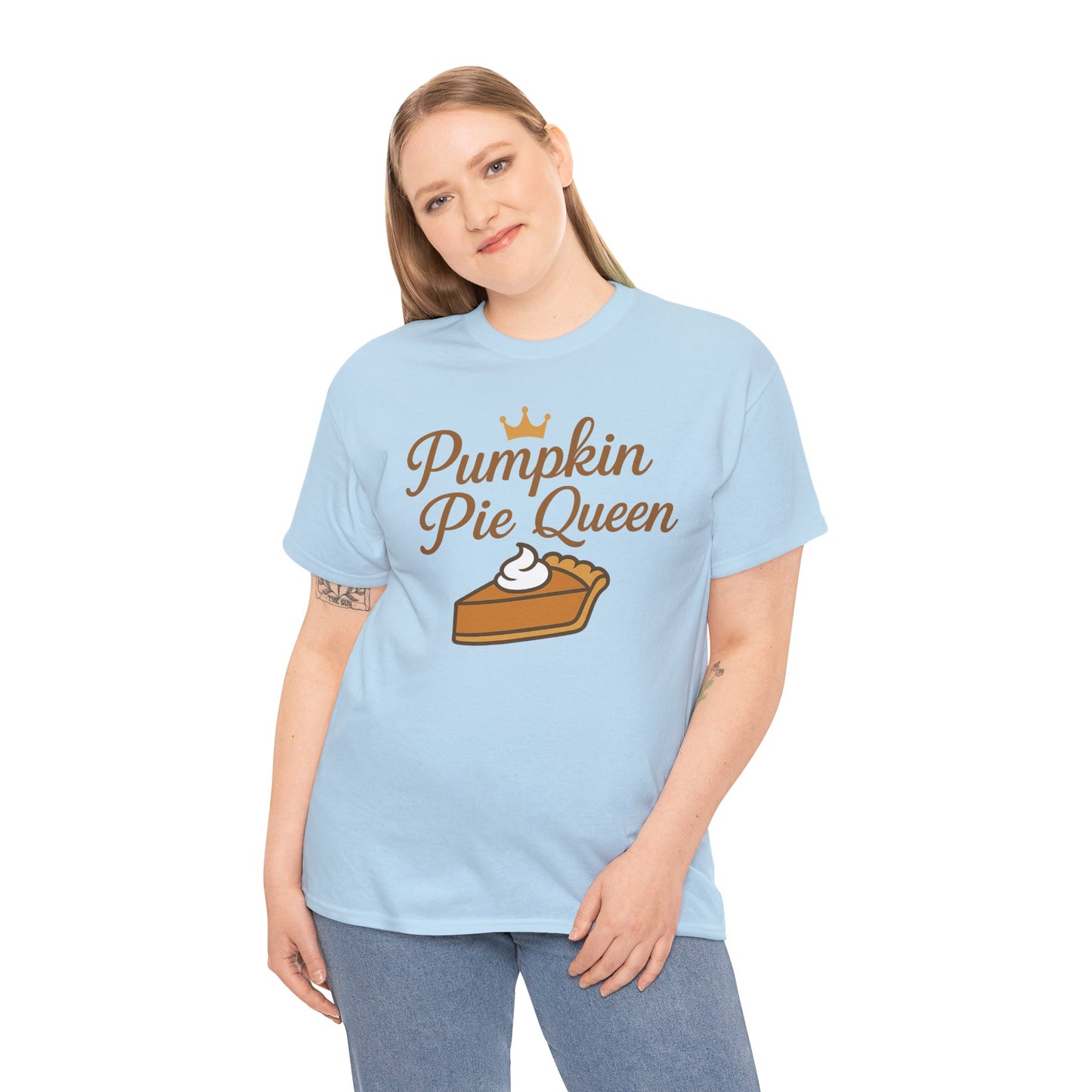 Pumpkin Pie Queen Tee, Funny T-Shirt, Thanksgiving Gift, Fall Apparel, Sweet Treat Lover Shirt, Unisex Cotton Tee