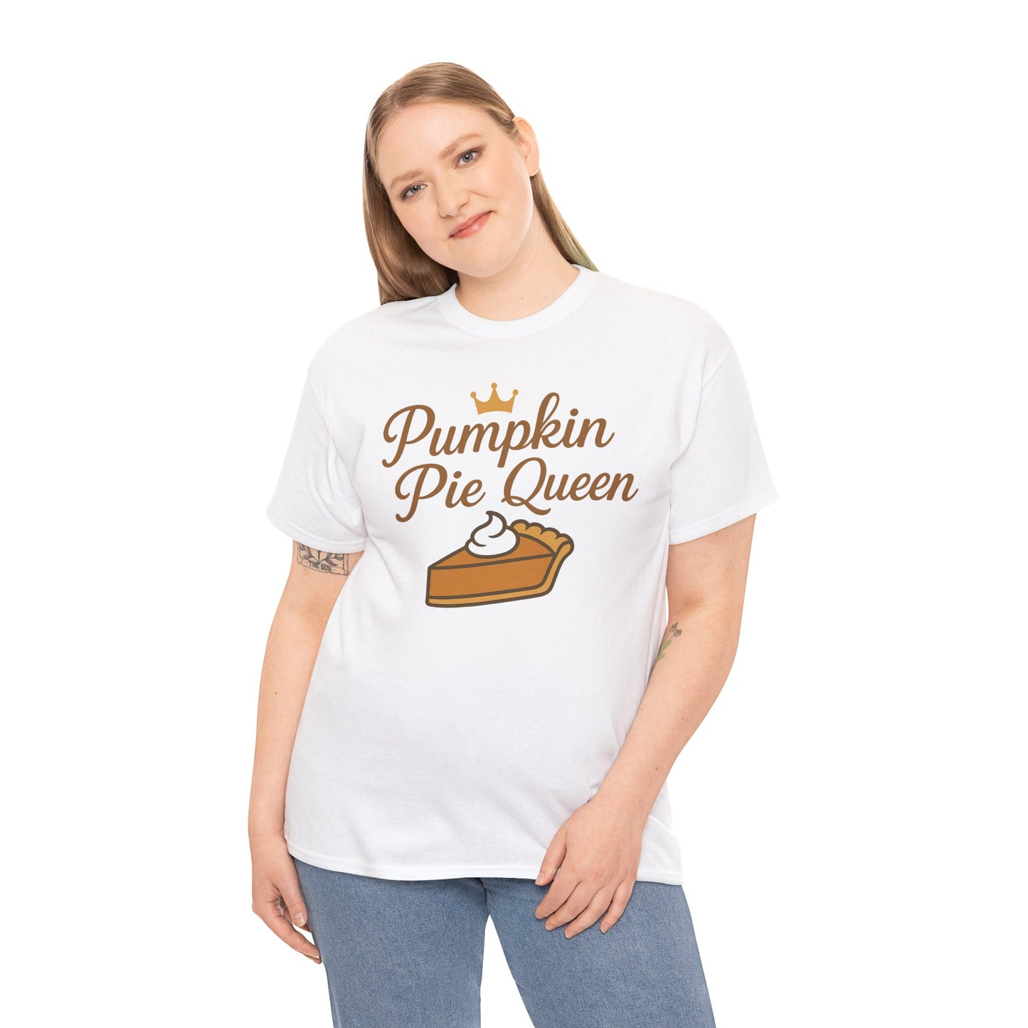 Pumpkin Pie Queen Tee, Funny T-Shirt, Thanksgiving Gift, Fall Apparel, Sweet Treat Lover Shirt, Unisex Cotton Tee