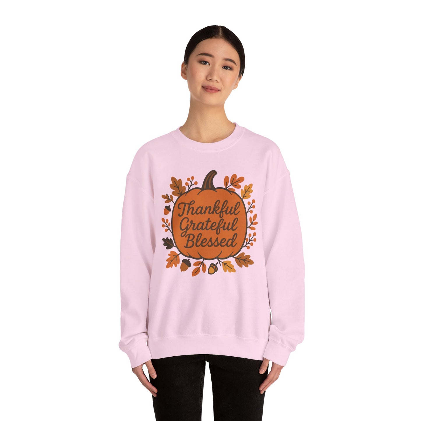 Thankful Grateful Blessed Sweatshirt | Cozy Fall Crewneck, Autumn Style, Thanksgiving Gift, Unisex Casual Wear