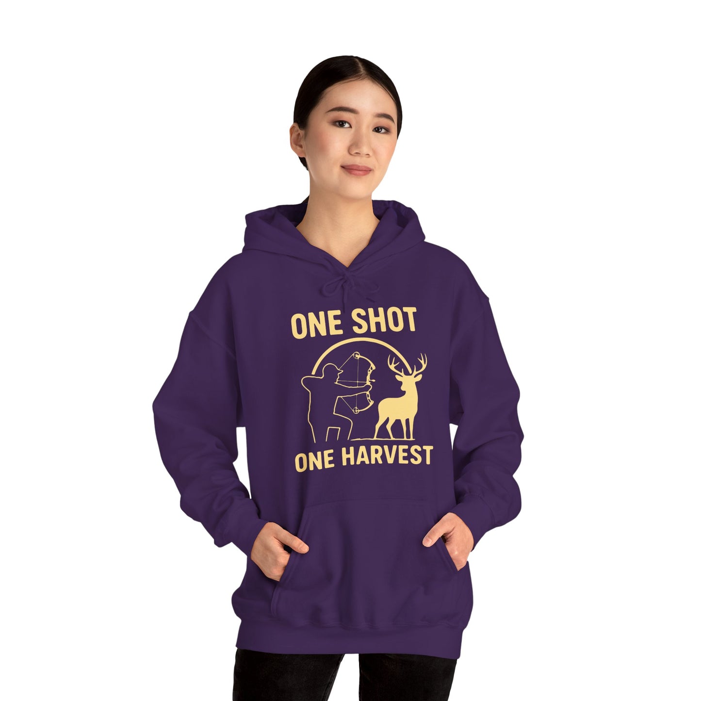 Hunting Hoodie - One Shot One Harvest, Unisex Hoodie for Outdoor Lovers, Gift for Hunters, Cozy Fall Apparel