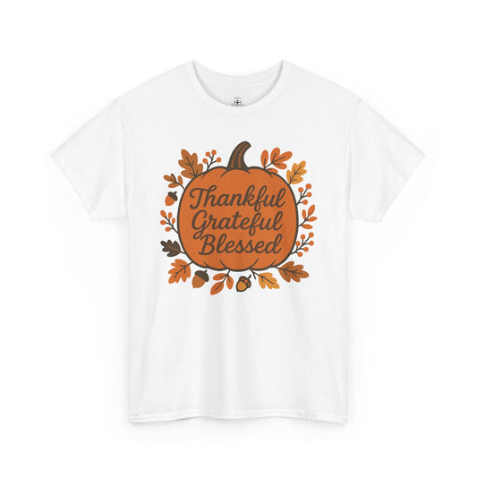 Thankful Grateful Blessed Tee, Unisex Fall Shirt, Autumn Apparel, Thanksgiving Gift, Cozy Casual Wear