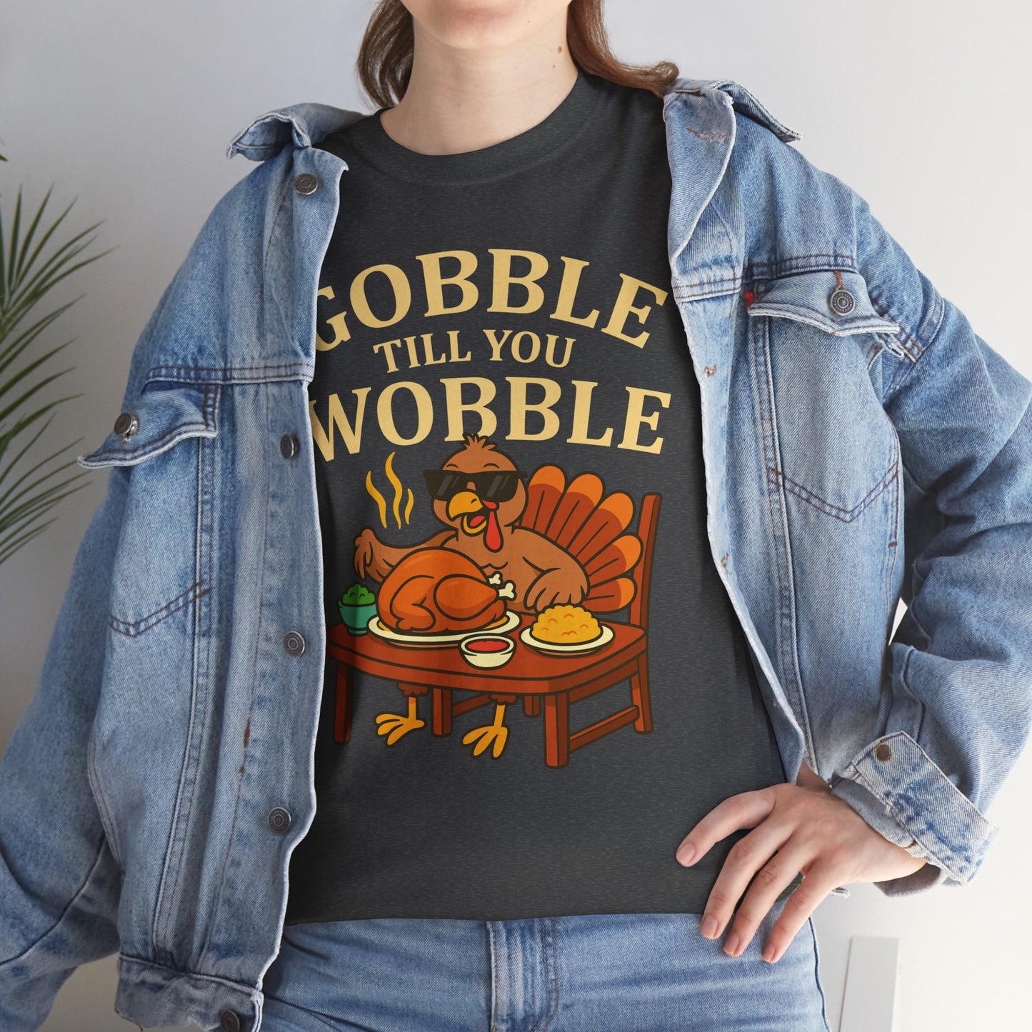 Funny Thanksgiving Tee - Gobble Till You Wobble, Fall Apparel, Thanksgiving Gift, Family Gathering Shirt, Autumn Humor T-Shirt