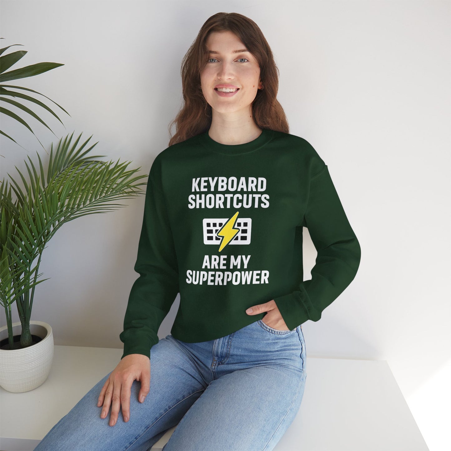 Keyboard Shortcuts Are My Superpower Sweatshirt | Unisex Crewneck for Tech Lovers, Perfect Office Gift, Funny Sweatshirt