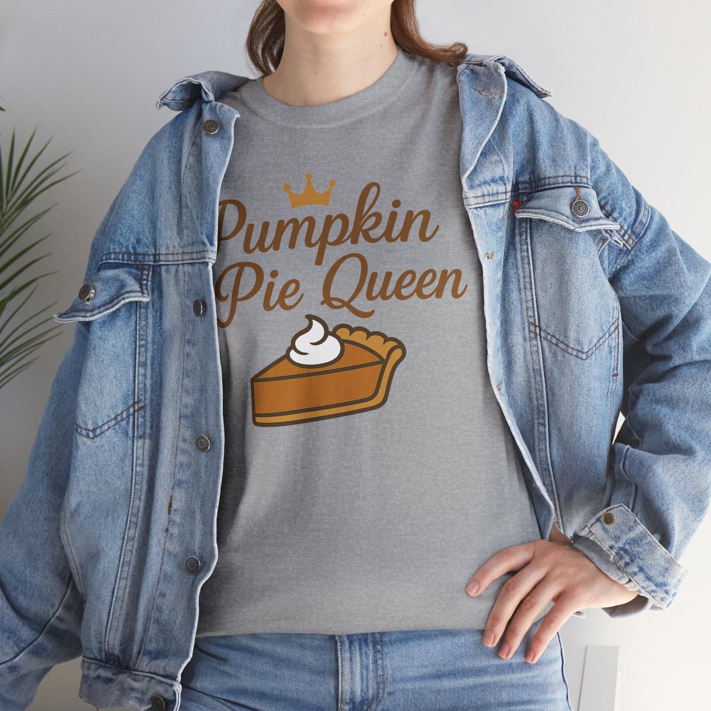 Pumpkin Pie Queen Tee, Funny T-Shirt, Thanksgiving Gift, Fall Apparel, Sweet Treat Lover Shirt, Unisex Cotton Tee
