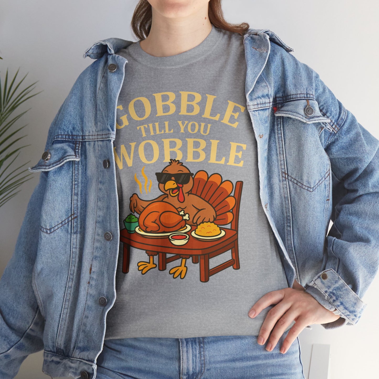 Funny Thanksgiving Tee - Gobble Till You Wobble, Fall Apparel, Thanksgiving Gift, Family Gathering Shirt, Autumn Humor T-Shirt