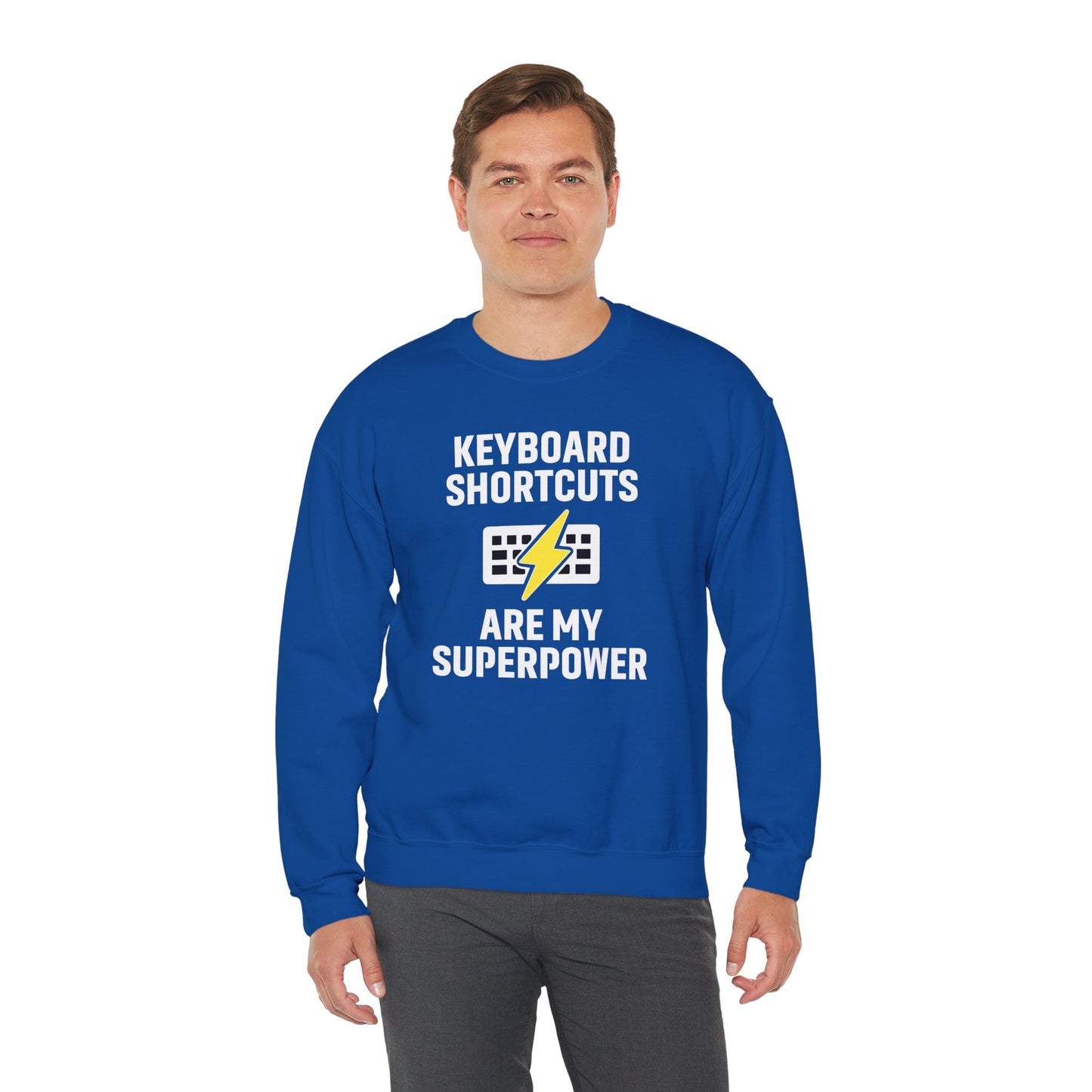 Keyboard Shortcuts Are My Superpower Sweatshirt | Unisex Crewneck for Tech Lovers, Perfect Office Gift, Funny Sweatshirt