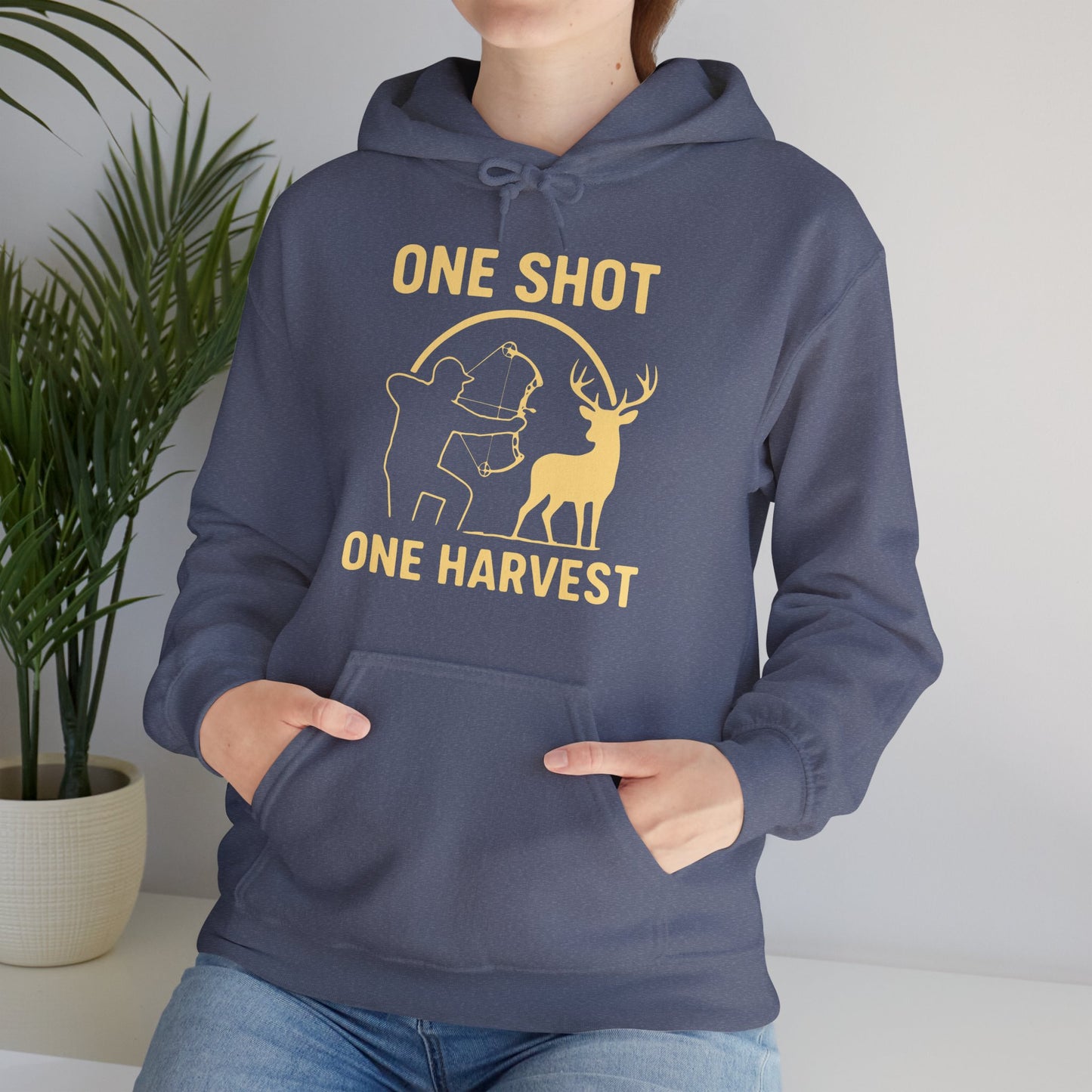 Hunting Hoodie - One Shot One Harvest, Unisex Hoodie for Outdoor Lovers, Gift for Hunters, Cozy Fall Apparel