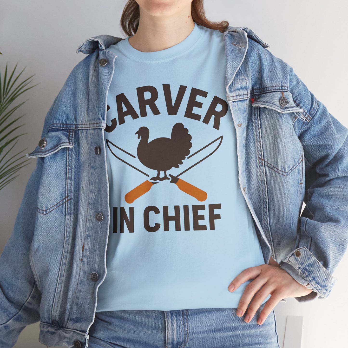 Funny Thanksgiving Tee, Carver in Chief T-Shirt, Unisex Holiday Shirt, Thanksgiving Gift, Family Gathering Apparel, Turkey Day Style