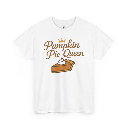 Pumpkin Pie Queen Tee, Funny T-Shirt, Thanksgiving Gift, Fall Apparel, Sweet Treat Lover Shirt, Unisex Cotton Tee