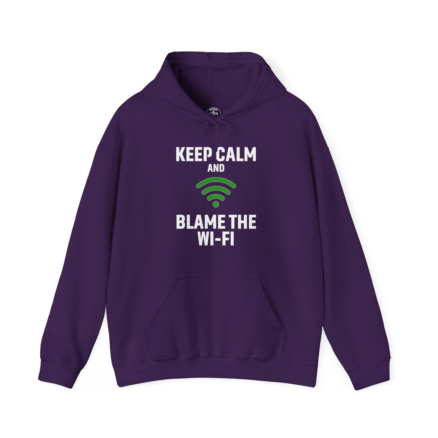 Keep Calm Blame the Wi-Fi Hoodie | Comfortable Unisex Hoodie for Internet Lovers, Gift for Tech Enthusiasts, Office Gift