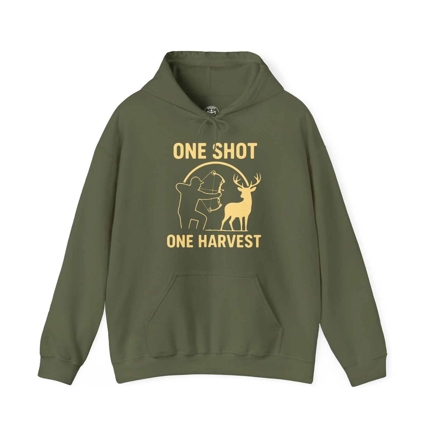 Hunting Hoodie - One Shot One Harvest, Unisex Hoodie for Outdoor Lovers, Gift for Hunters, Cozy Fall Apparel