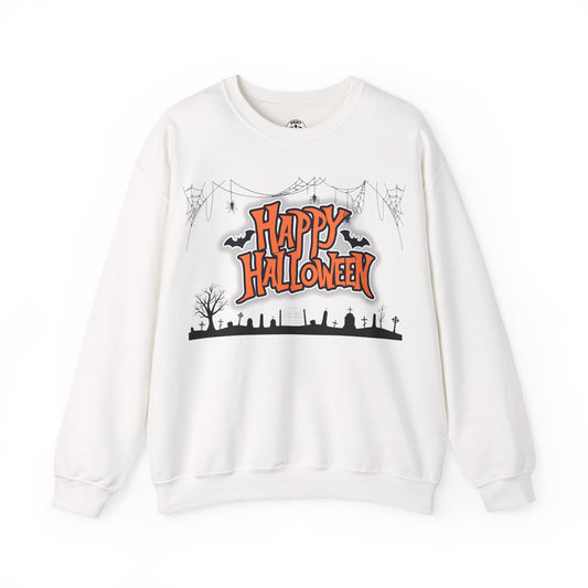 Happy Halloween Unisex Crewneck Sweatshirt, Fall Fashion, Halloween Attire, Cozy Sweatshirt, Spooky Season Apparel