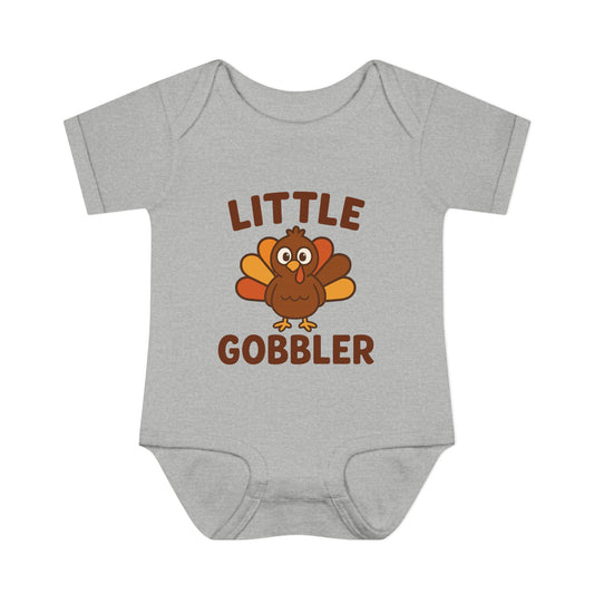Little Gobbler Infant Unisex Onesie | Baby Clothes, Fall Fashion, Holiday Outfit, Cute Baby Gift, Turkey Onesie
