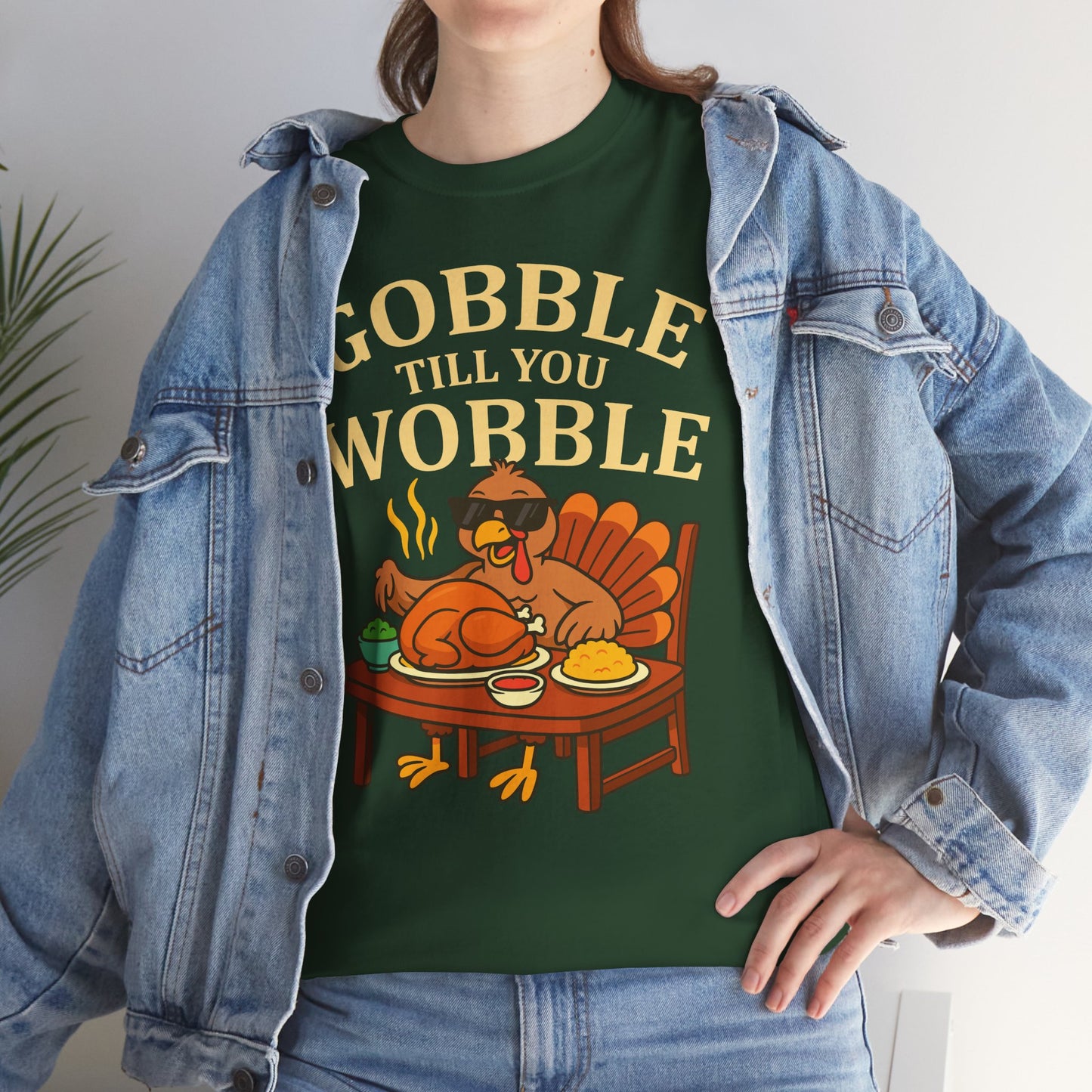 Funny Thanksgiving Tee - Gobble Till You Wobble, Fall Apparel, Thanksgiving Gift, Family Gathering Shirt, Autumn Humor T-Shirt