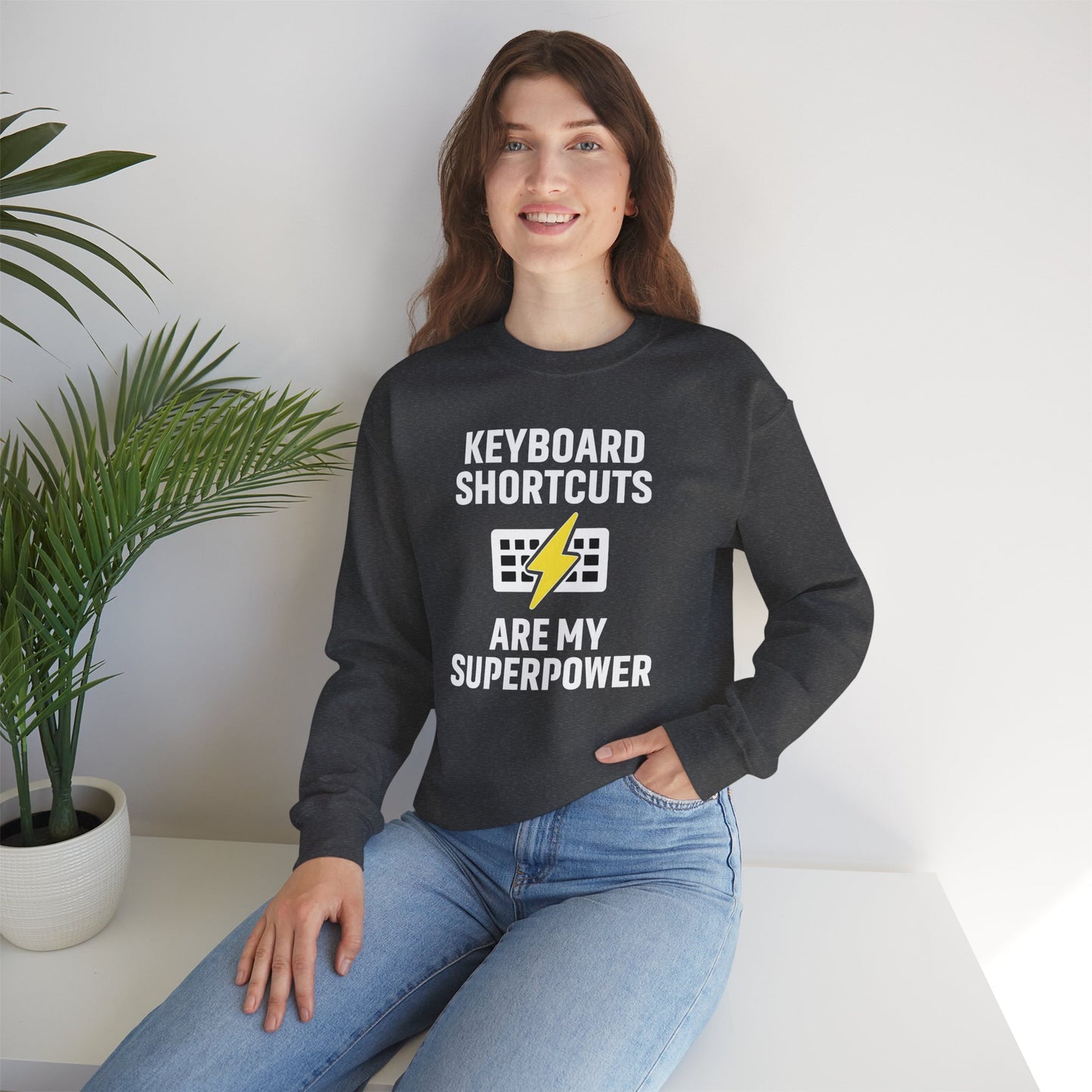 Keyboard Shortcuts Are My Superpower Sweatshirt | Unisex Crewneck for Tech Lovers, Perfect Office Gift, Funny Sweatshirt