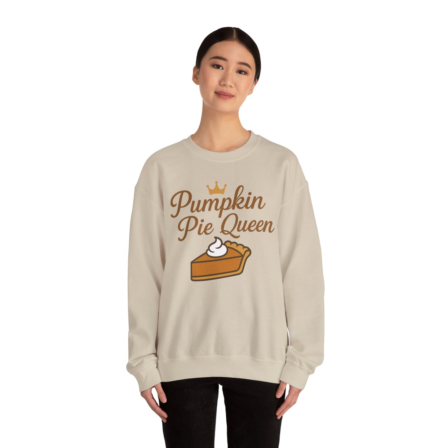 Pumpkin Pie Queen Crewneck Sweatshirt, Cozy Fall Sweatshirt, Thanksgiving Apparel, Funny Sweatshirt for Women, Gift for Baking Lovers