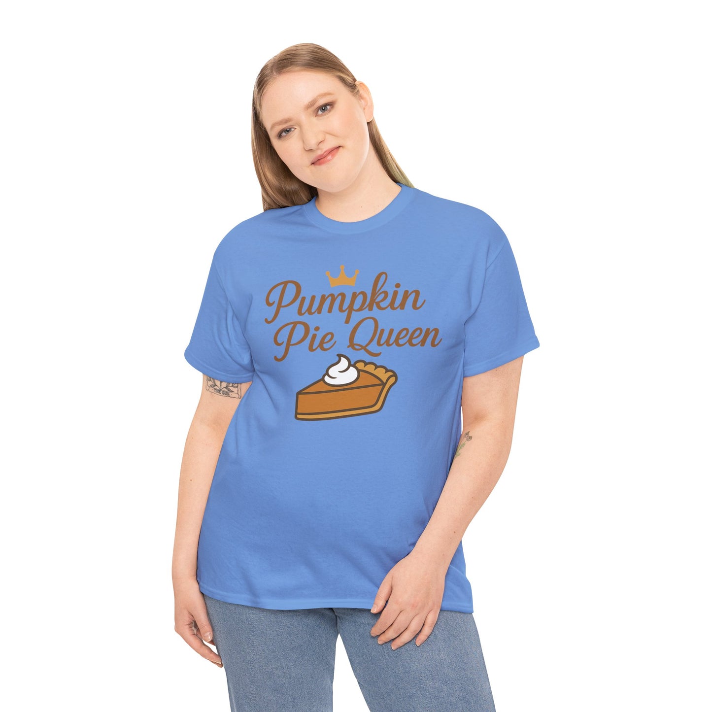Pumpkin Pie Queen Tee, Funny T-Shirt, Thanksgiving Gift, Fall Apparel, Sweet Treat Lover Shirt, Unisex Cotton Tee