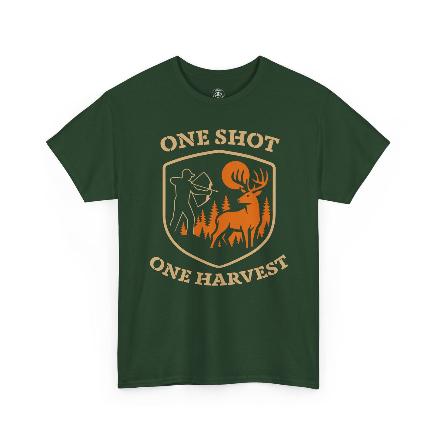 Hunting Tee Shirt, One Shot One Harvest Graphic Shirt, Outdoor Apparel, Gift for Hunters, Casual Wear, Hunting Season T-Shirt